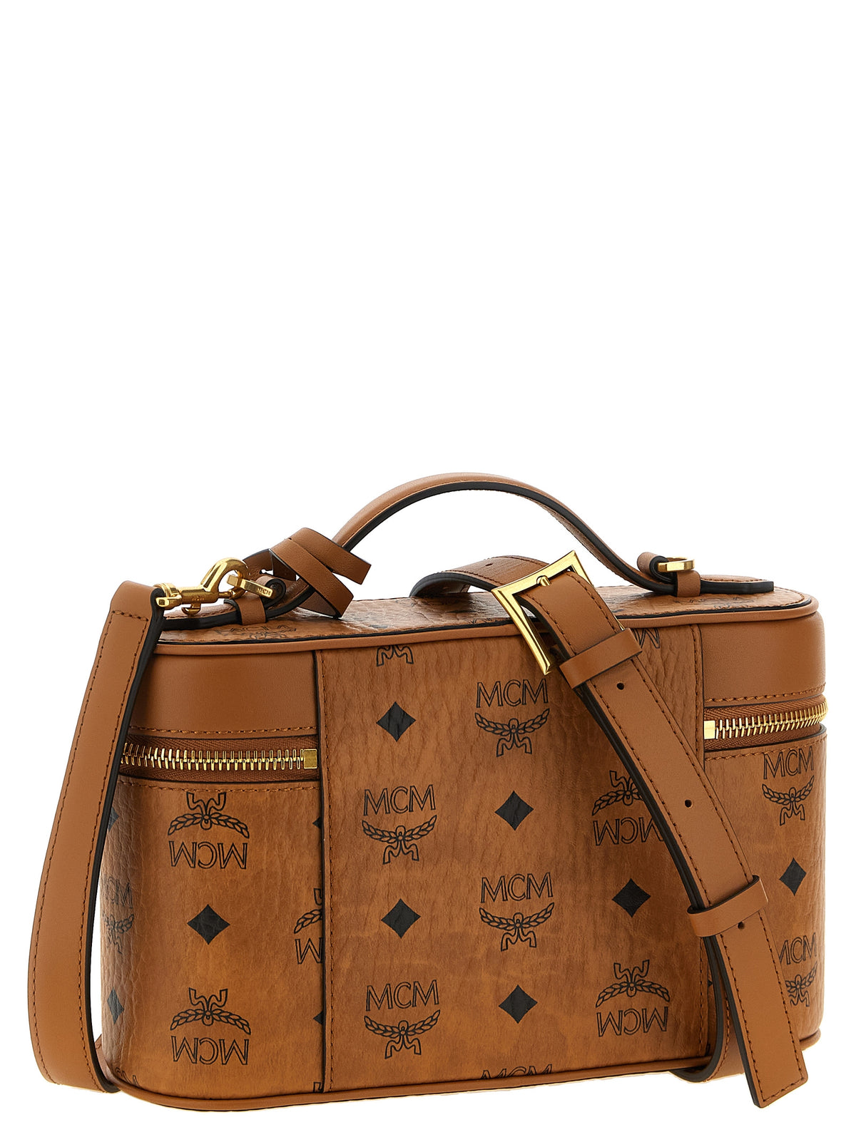 Brown Polyethylene Crossbody Bag