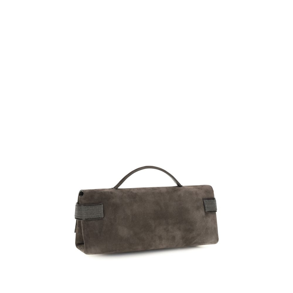 Brown Suede Leather Handbag