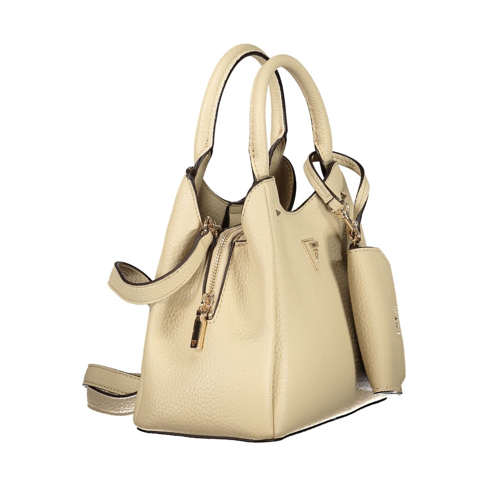 Beige Polyurethane Women's Bag