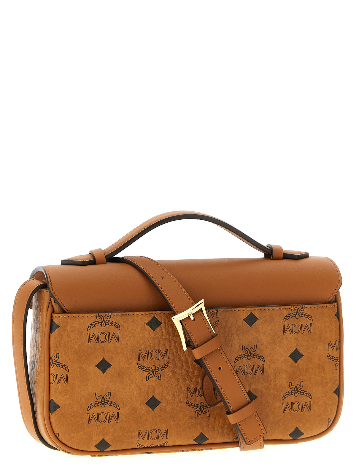 Brown Polyethylene Crossbody Bag