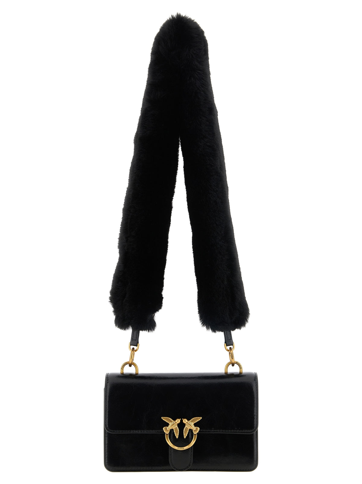 Black Calfskin Shoulder Bag
