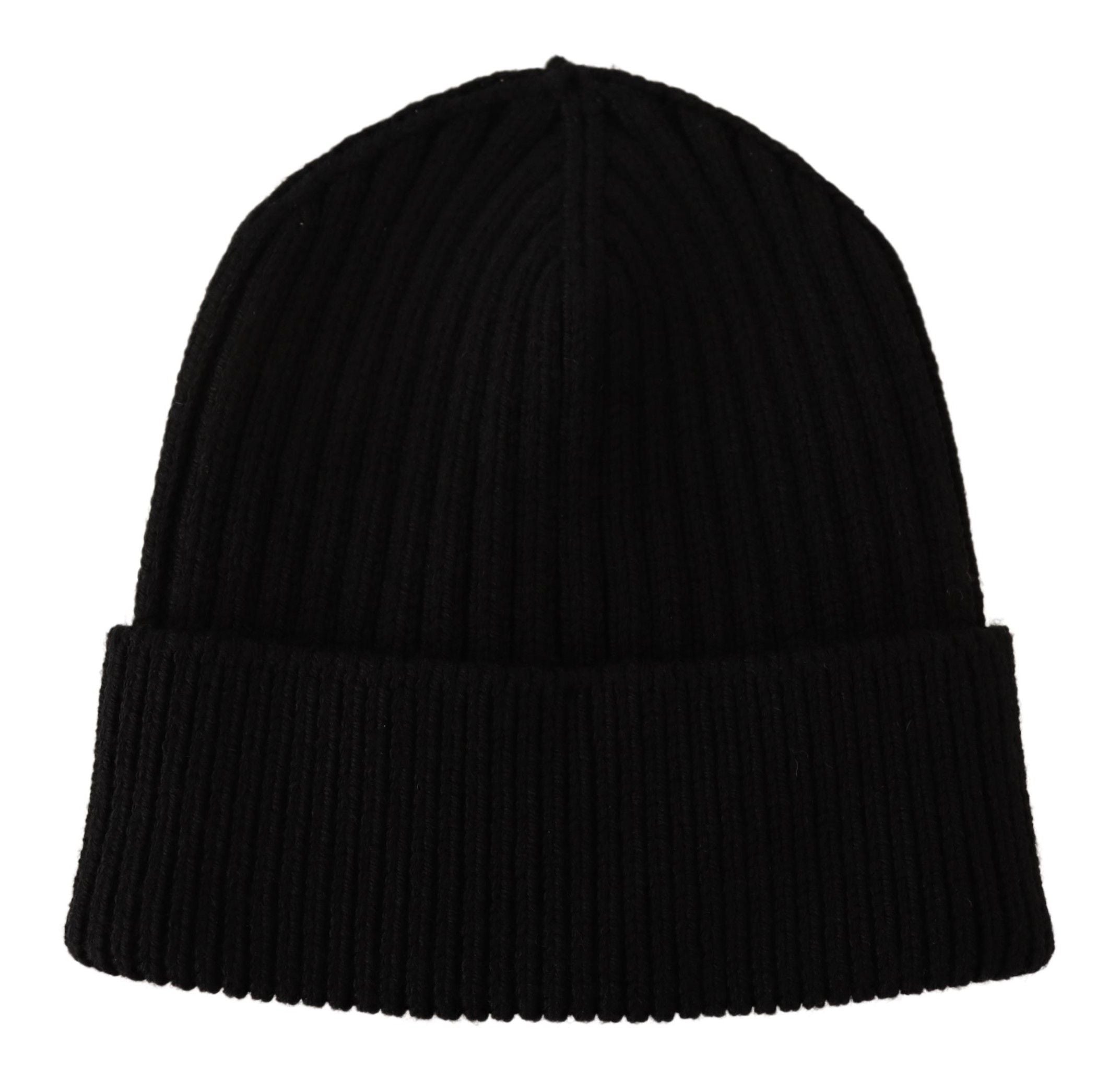 Black Wool Knit Women Winter Hat