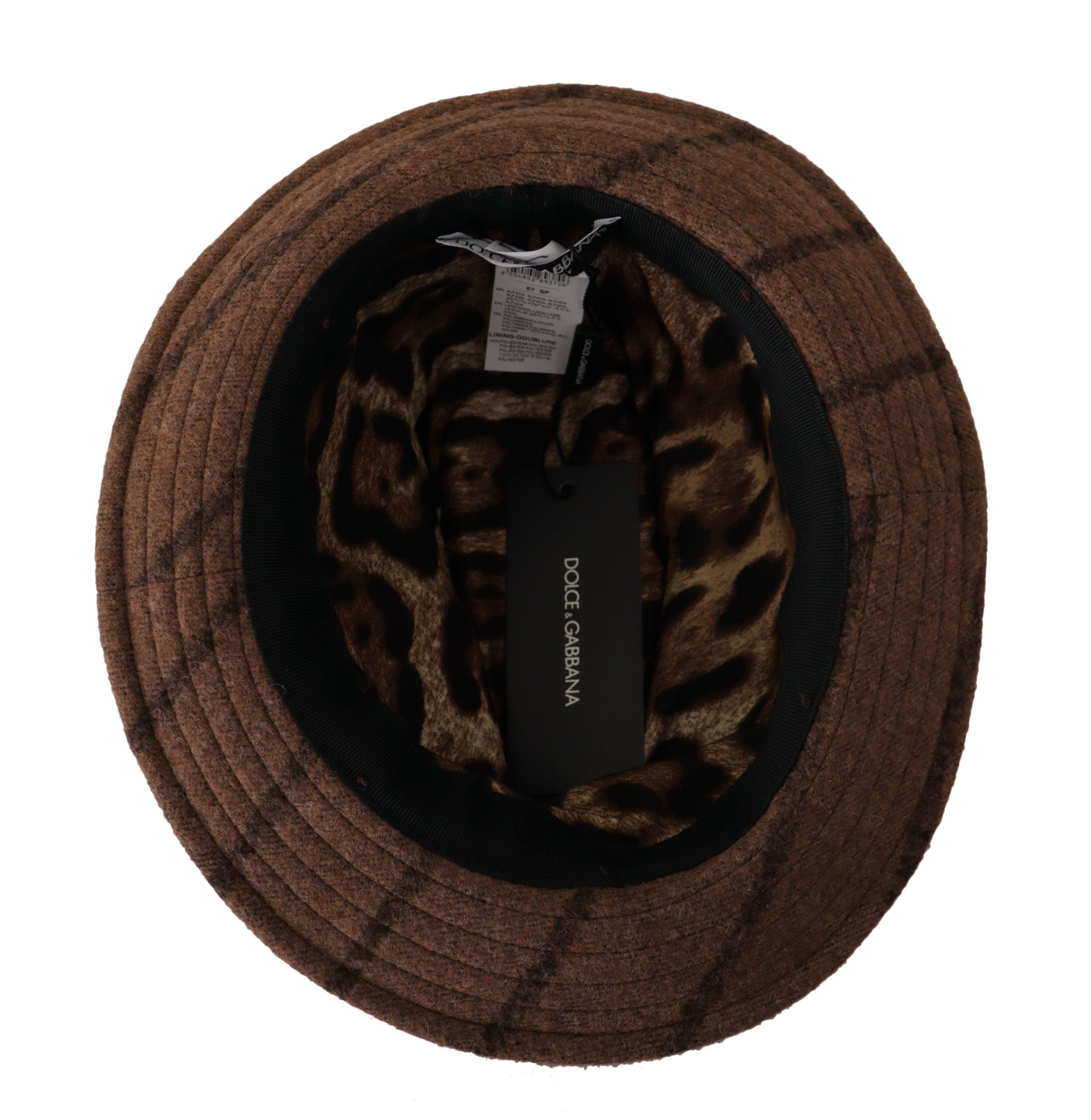 Brown Fedora Striped Print Summer Hat