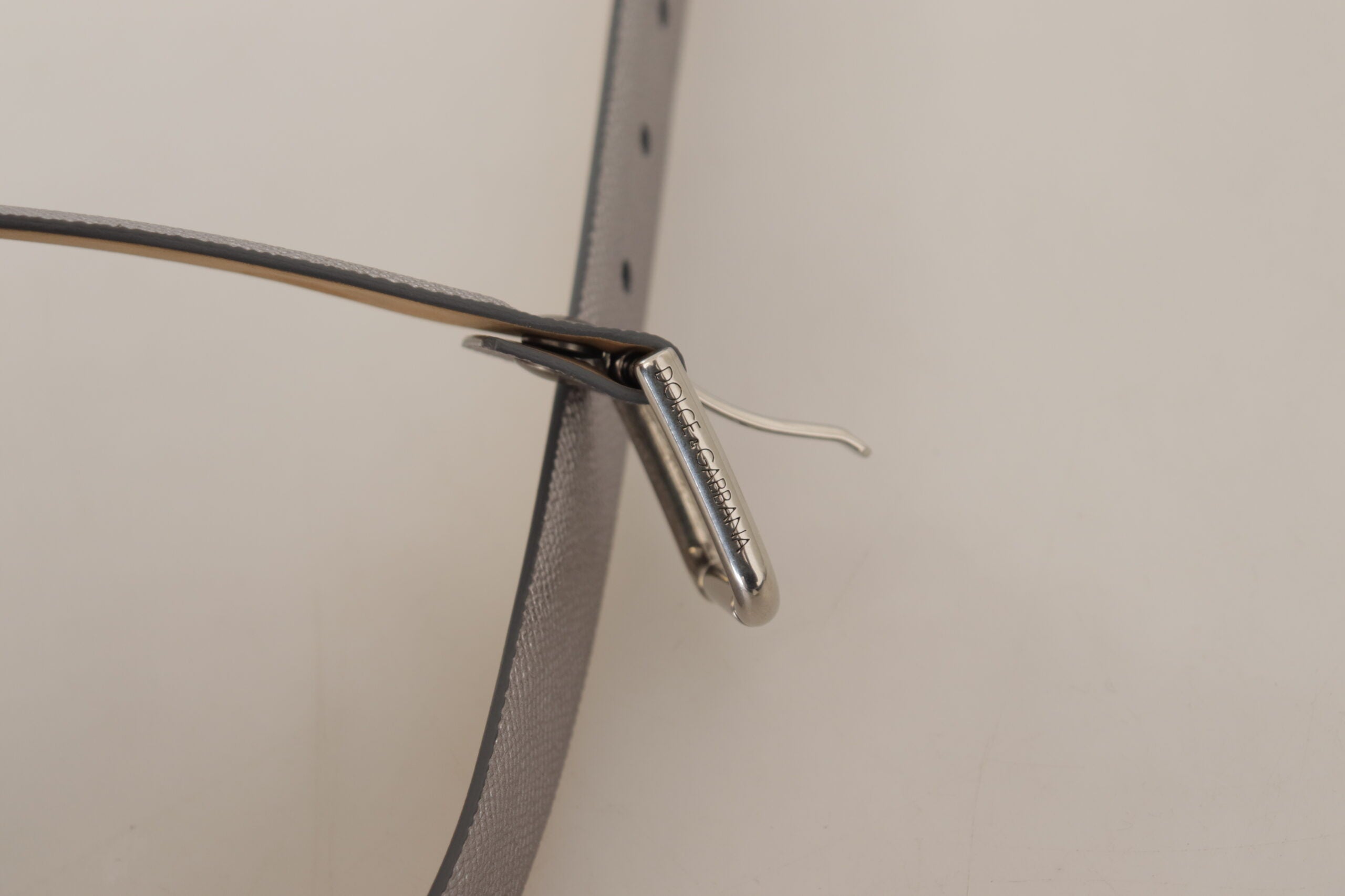 Metallic Silver Leather Metal Waist Buckle Belt