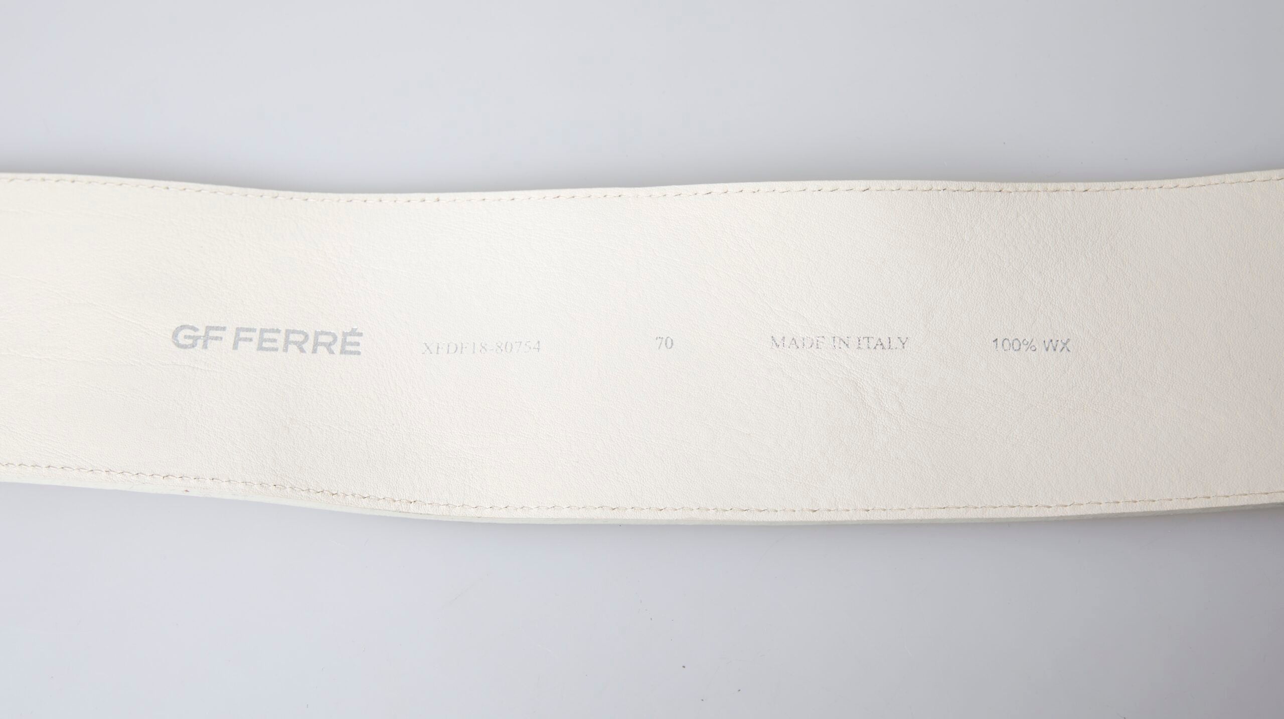 Off White Waxed Cotton Wide Fashion Waistband Belt