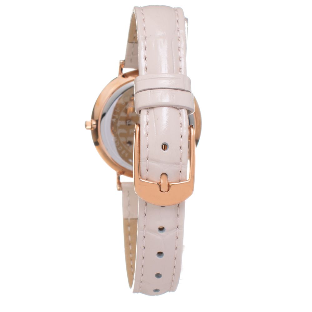 Beige Leather Dress Watch