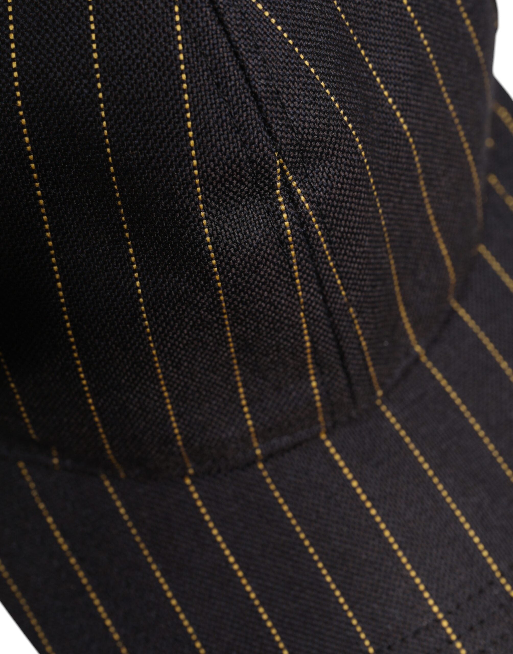 Brown Stripes Cotton 6 Panels Baseball Cap