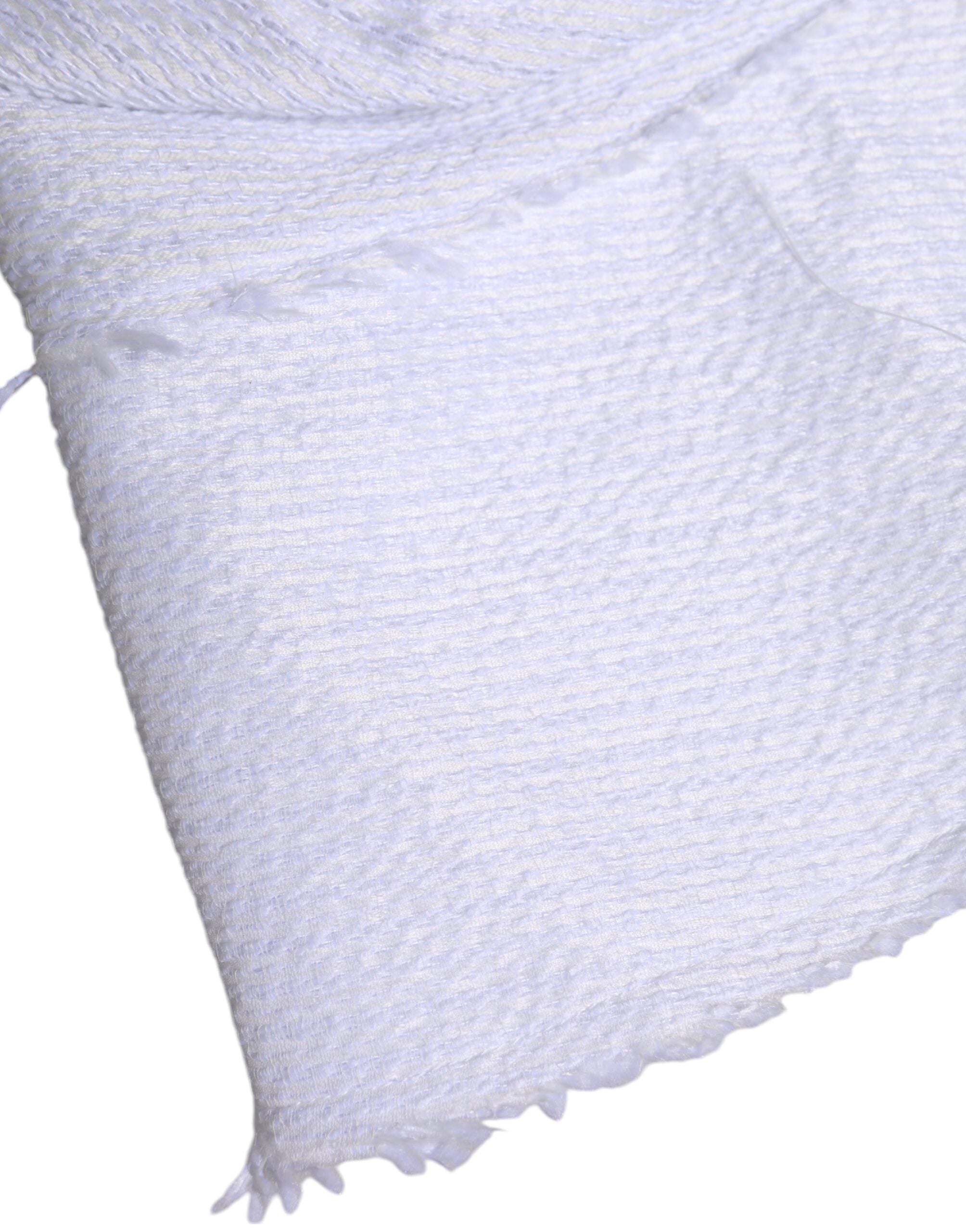 White Polyester Wide Brim Bucket Hat