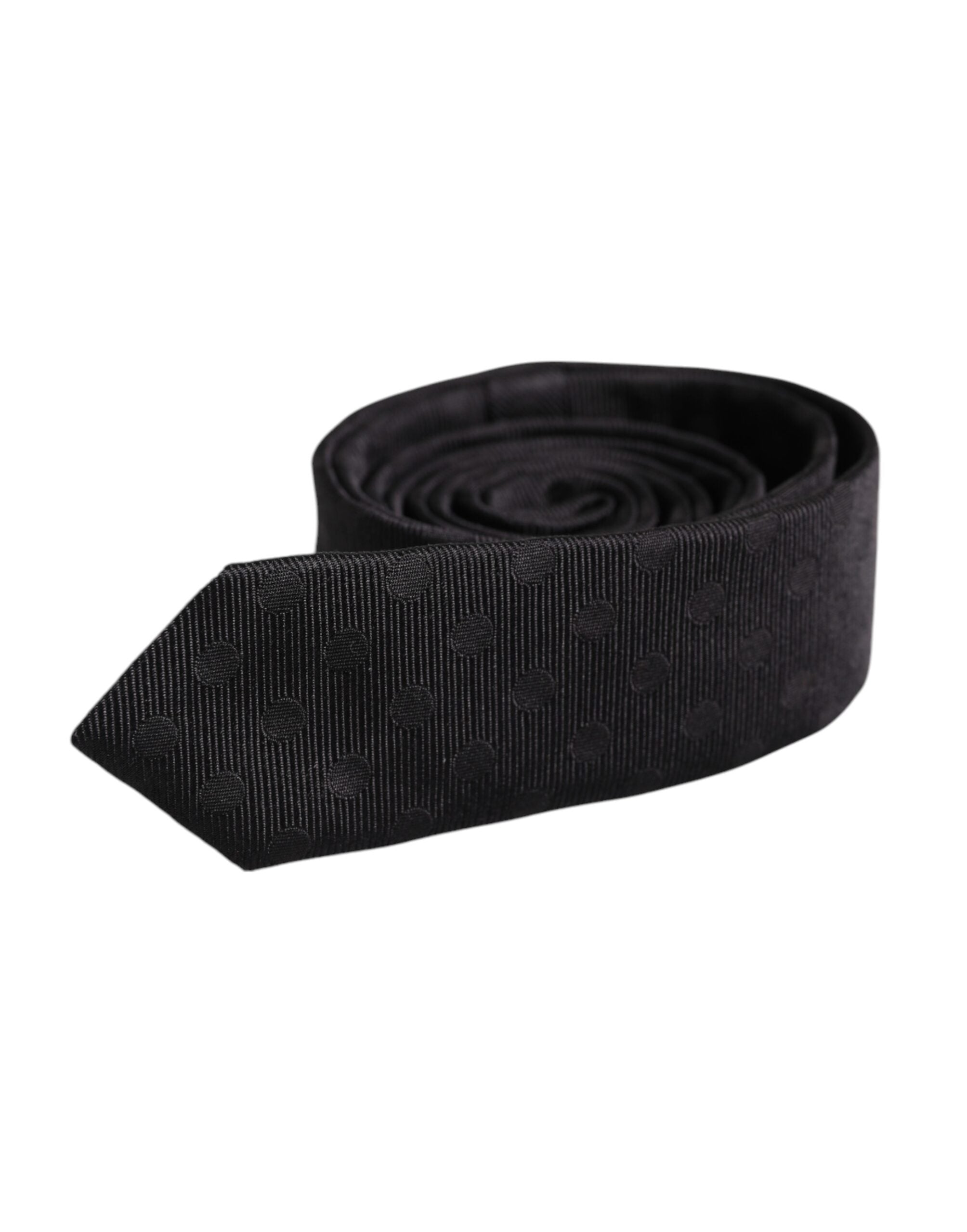 Black Circles Silk Adjustable Necktie Tie