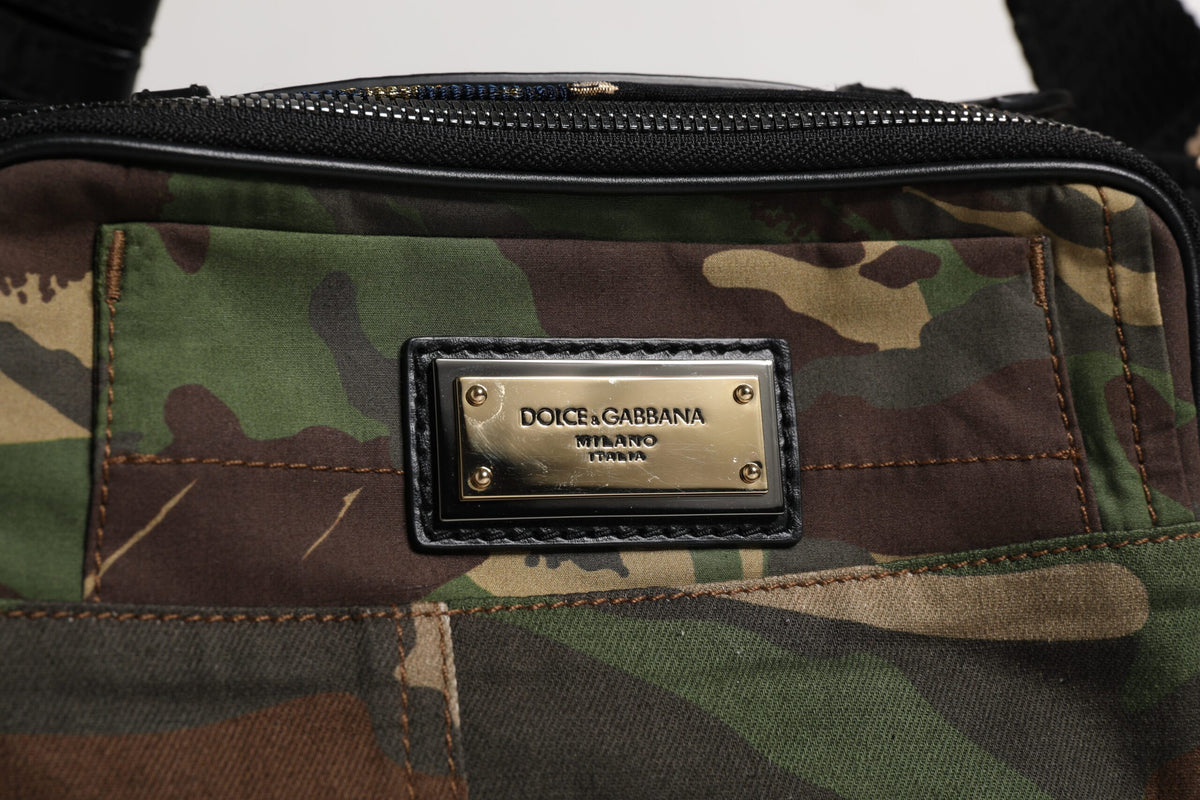 Multicolor Camouflage Patchwork Logo Waist Fanny Pack Bag