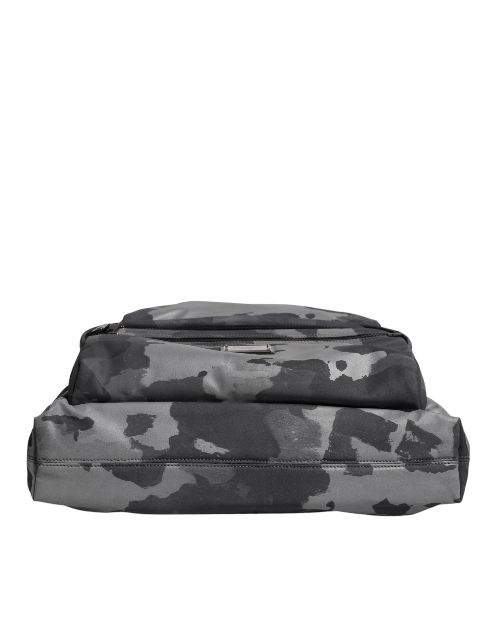 Gray Camo Cotton Multiple Compartments Tote Bag