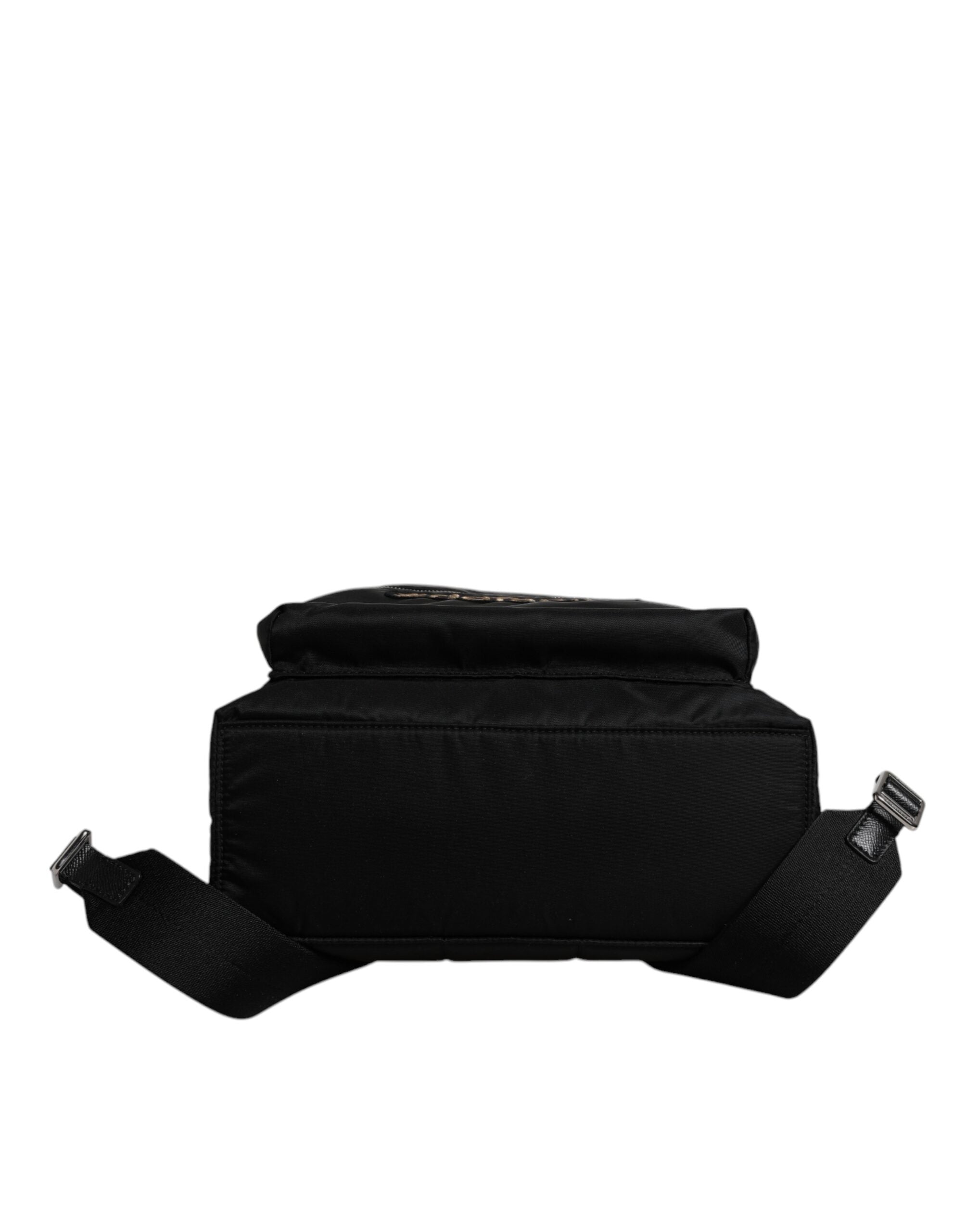 Black Nylon #DGFAMILY Embellished Backpack VULCANO Bag