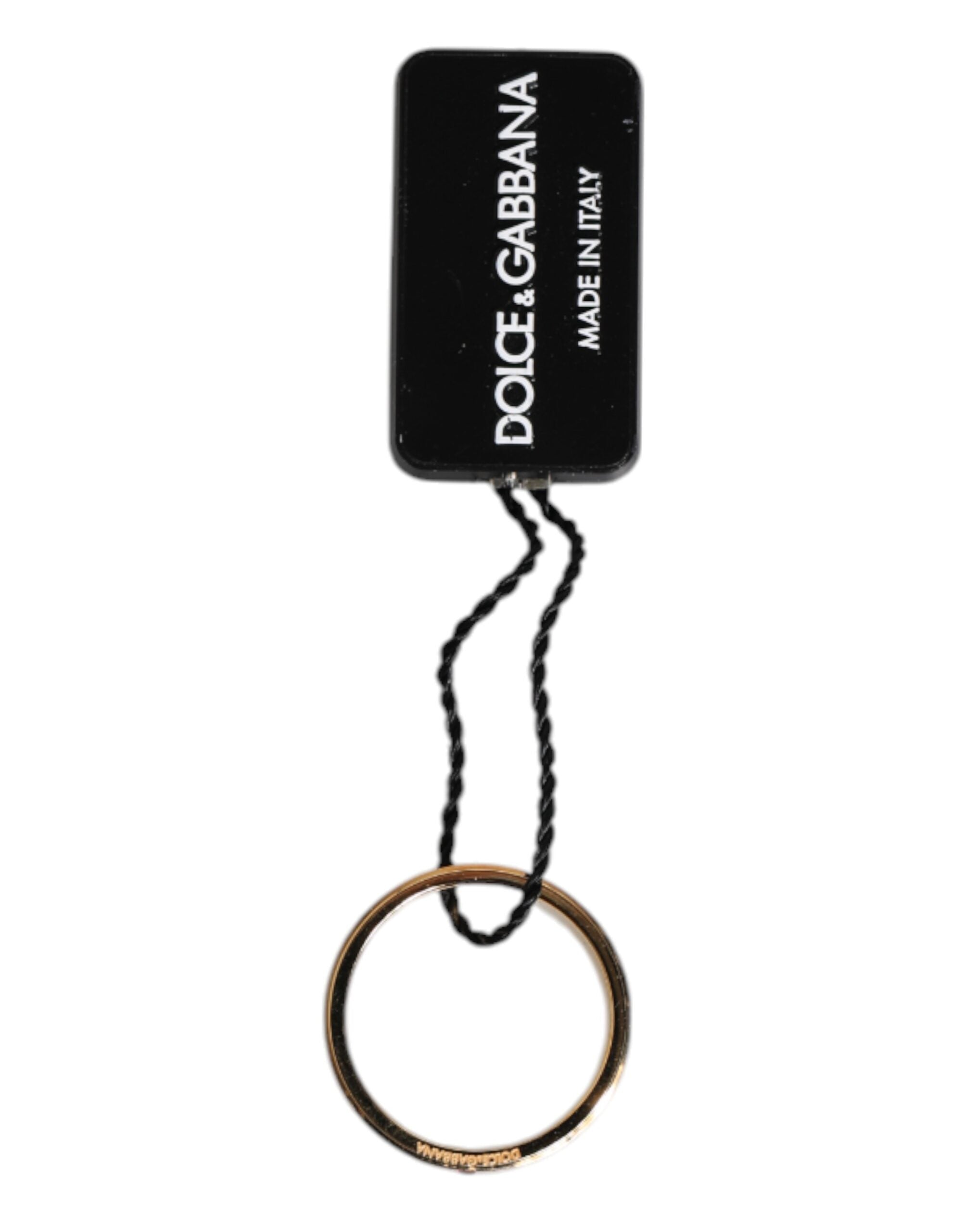 Gold Tone Brass Red Crystal DG Logo Ring