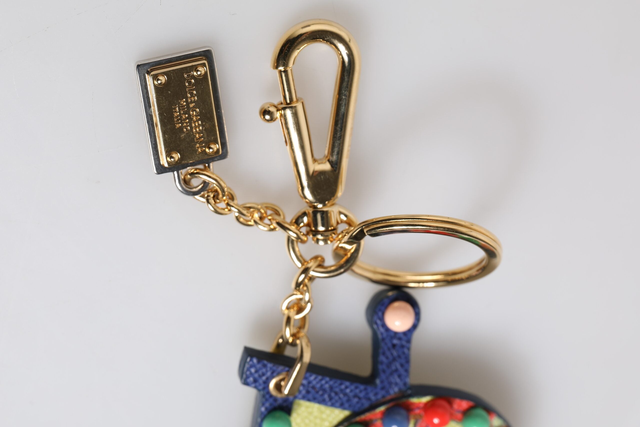 Multicolor Gold Tone Carretto Keychain Keyring