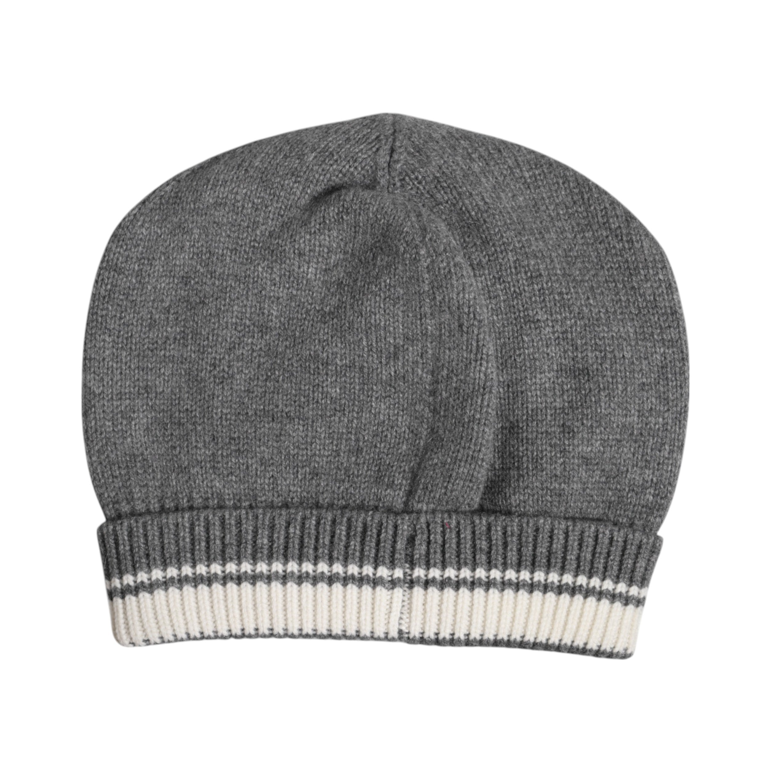 Gray Cashmere Knitted Winter Beanie Hat
