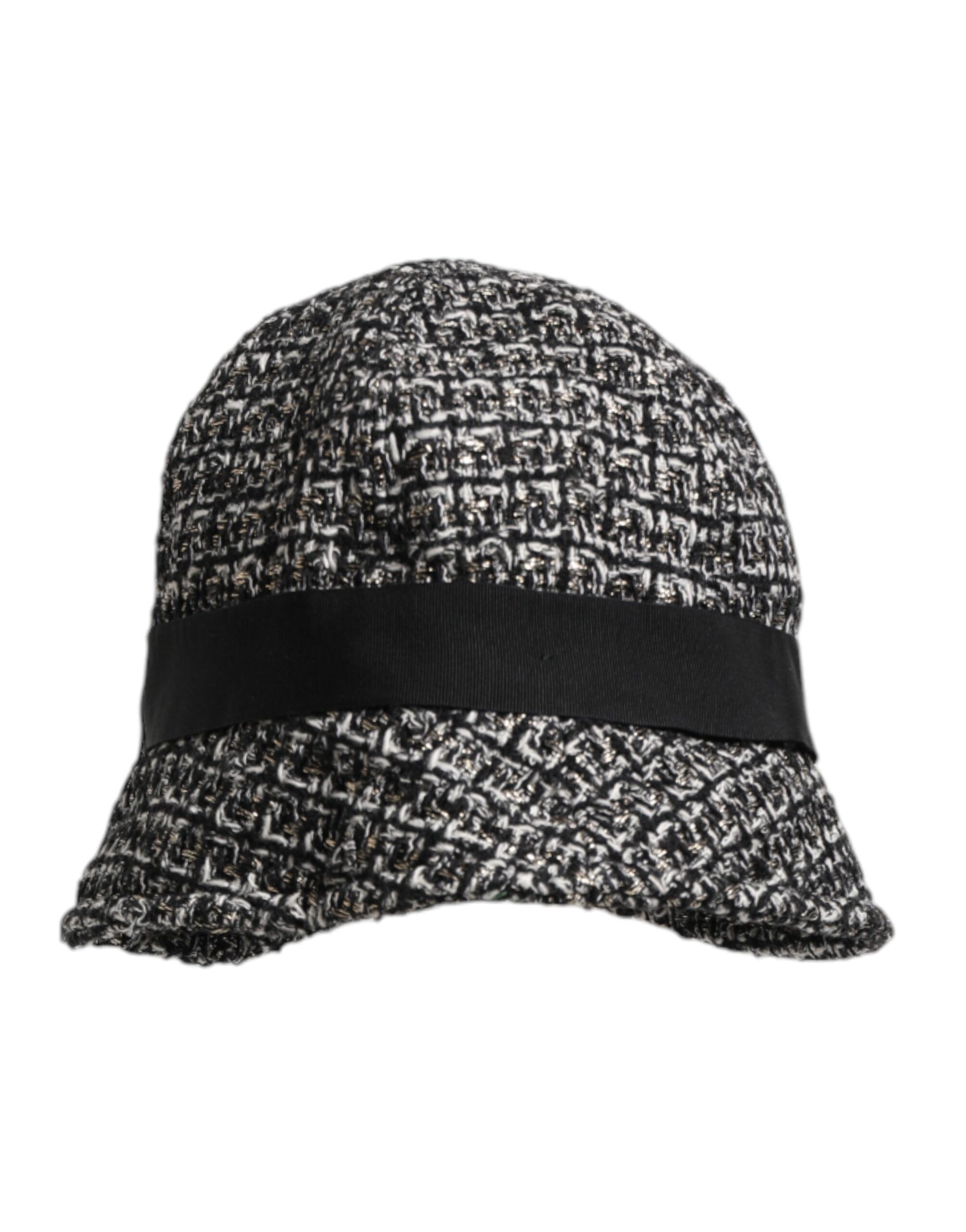 Black Cotton Blend Bucket Hat