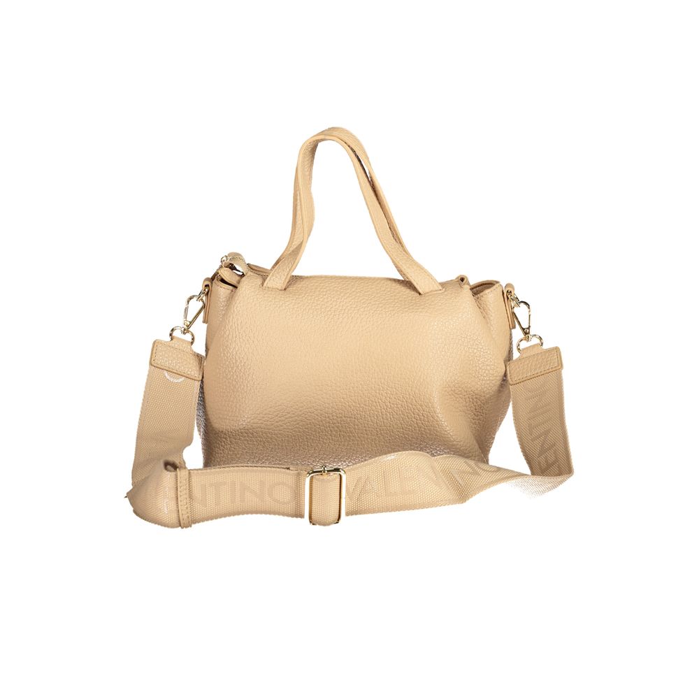 Beige Polyurethane Women Handbag