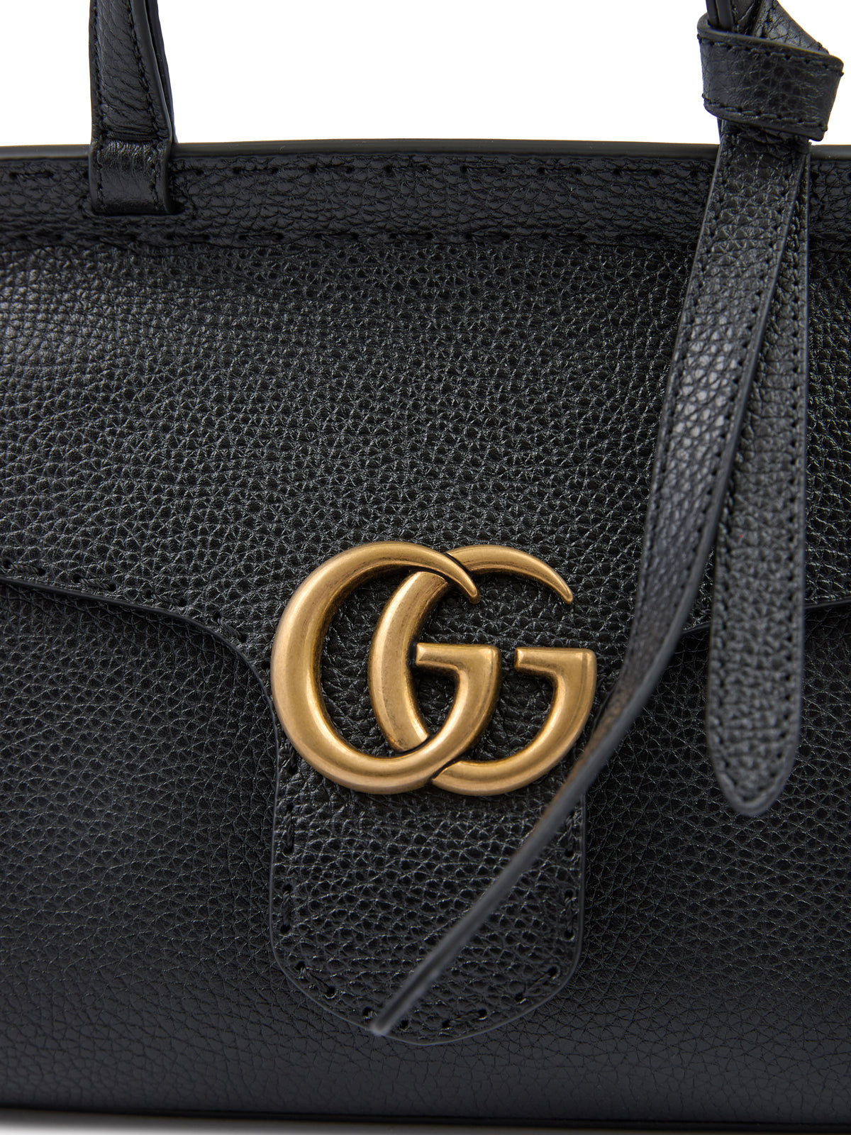 Black Leather GG Marmont Handbag