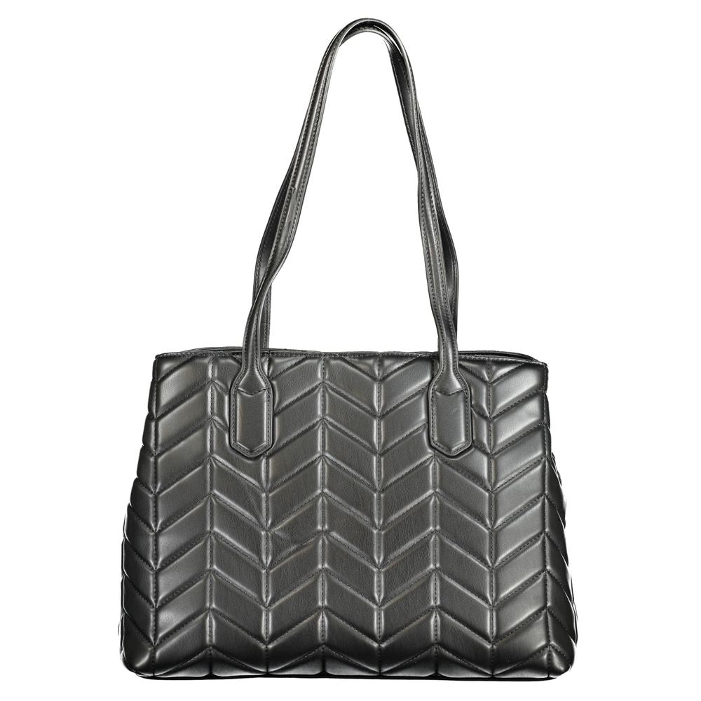 Black Polyethylene Women Handbag