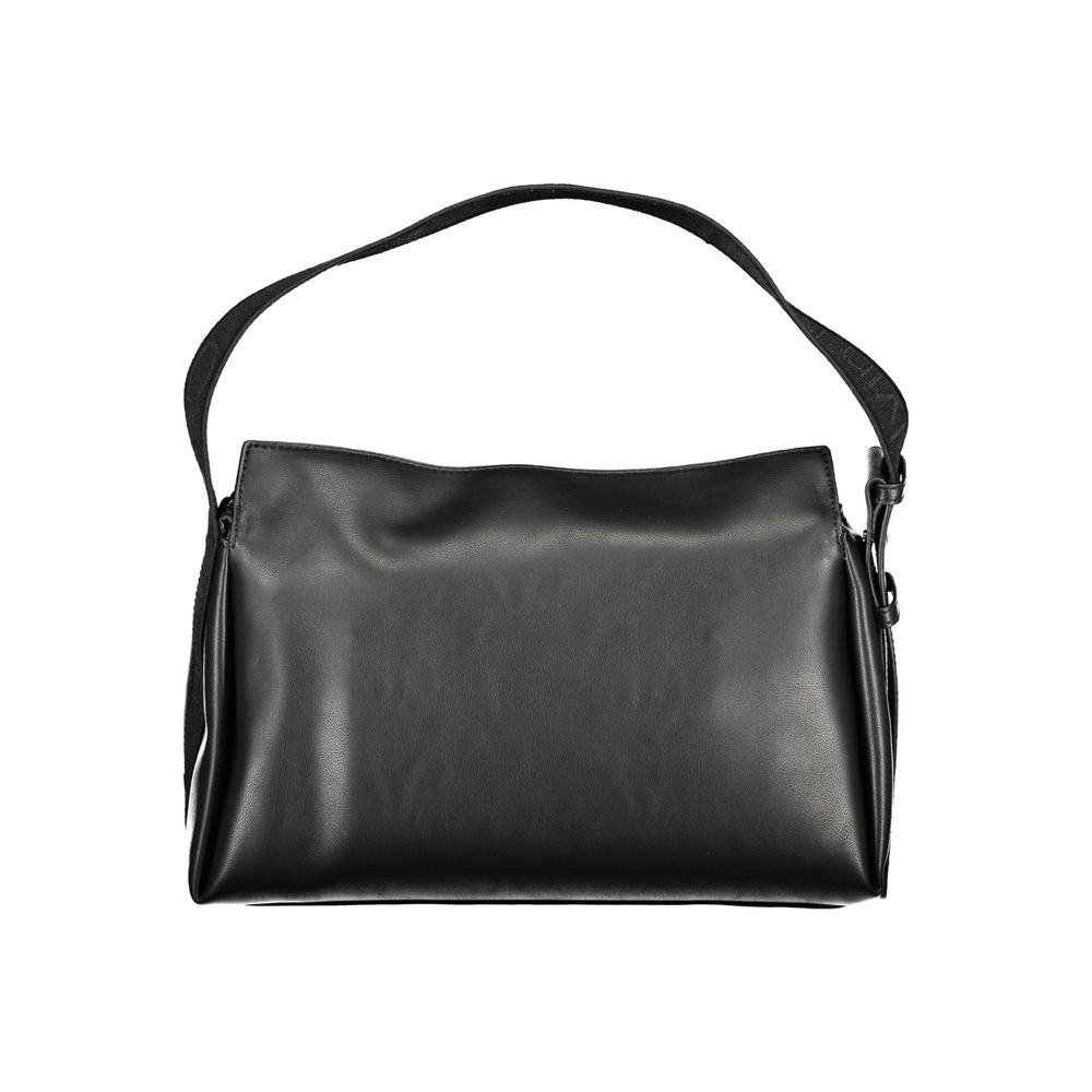 Black Polyester Women Handbag