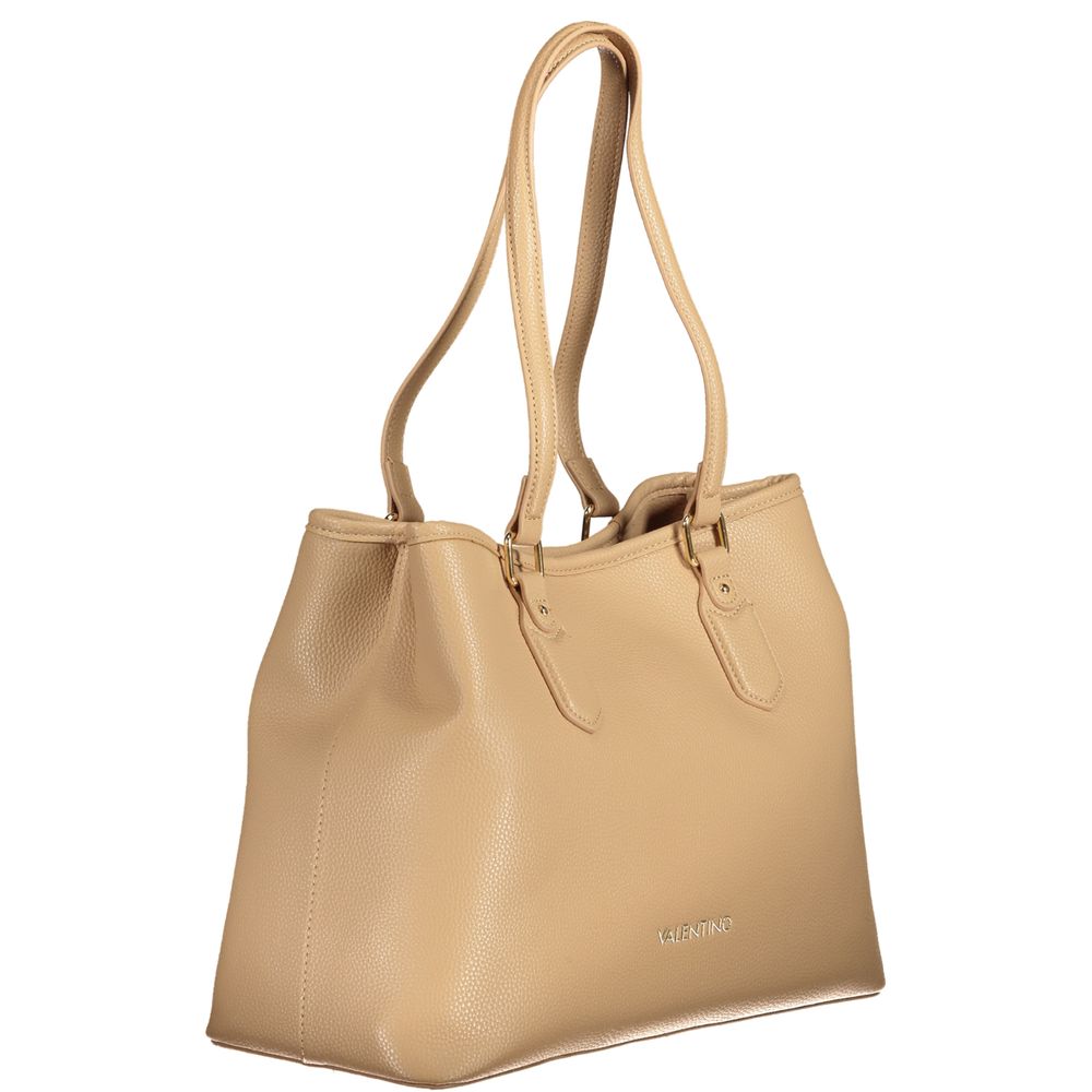 Beige Polyethylene Women Handbag