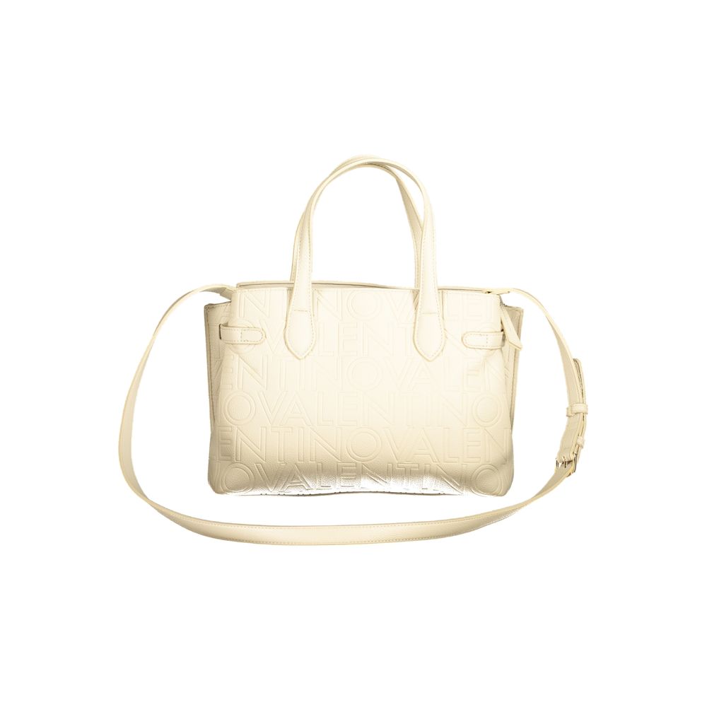 Beige Polyurethane Women Handbag