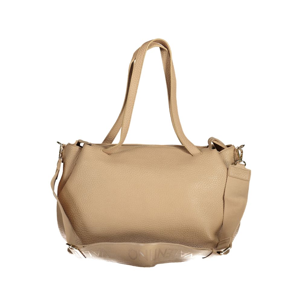 Beige Polyurethane Women Handbag