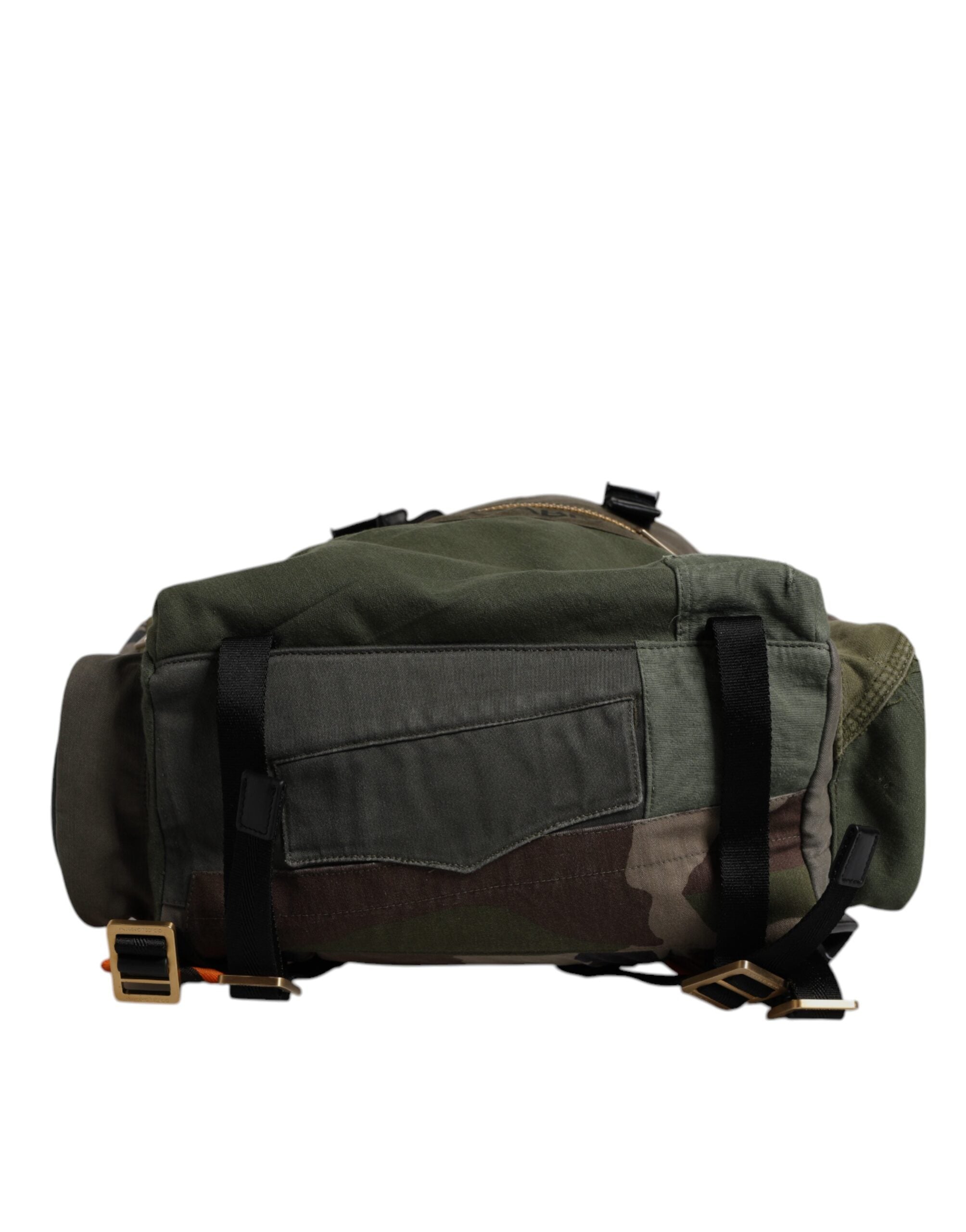 Green Patchwork Travel Backpack Military Bag