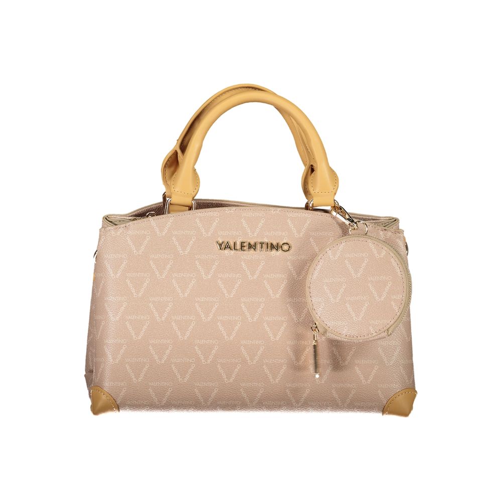 Beige Polyurethane Women Handbag