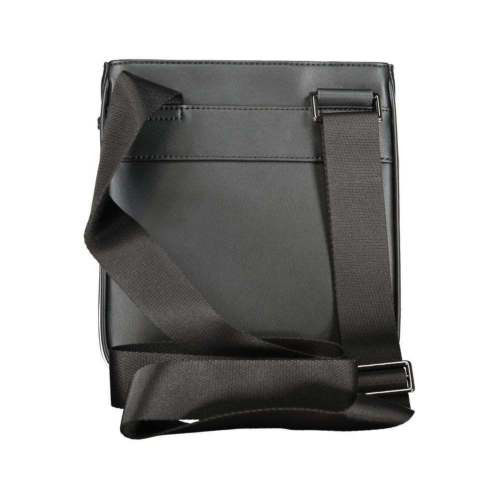 Black Polyurethane Men's Shoulder Bag