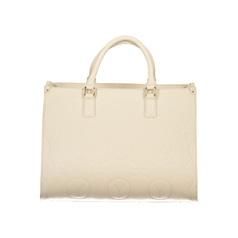 Beige Polyurethane Women Handbag