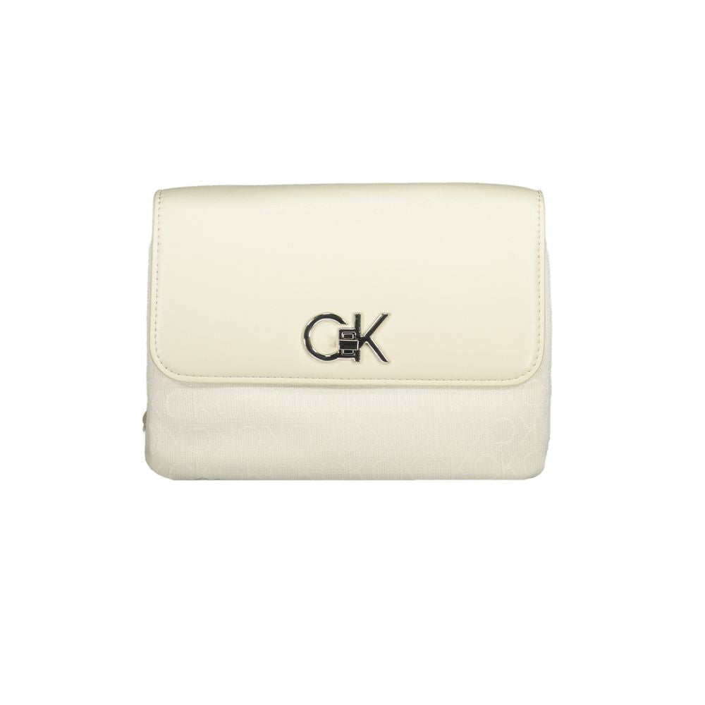 Beige Polyester Women Handbag