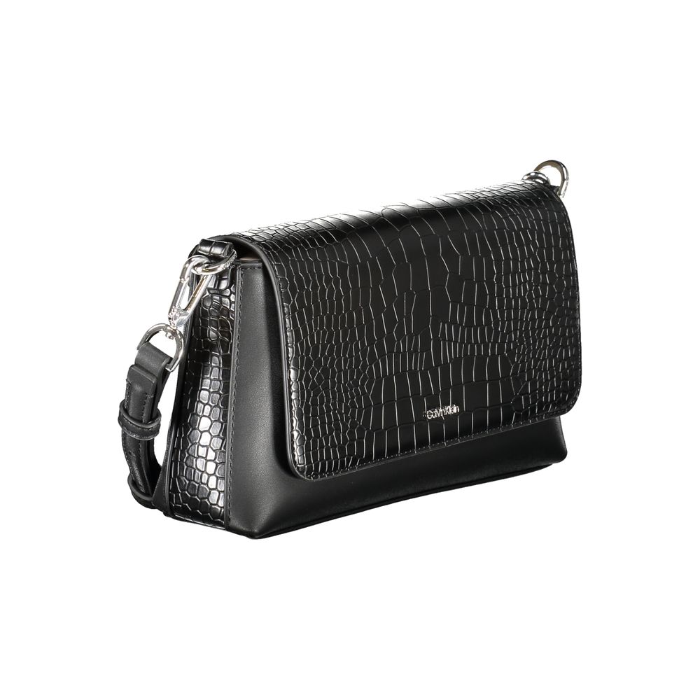 Black Polyurethane Women Handbag