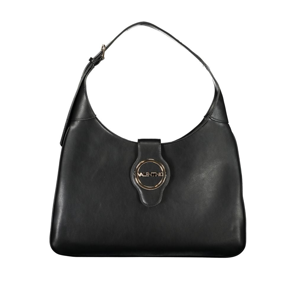 Black Polyurethane Women Handbag