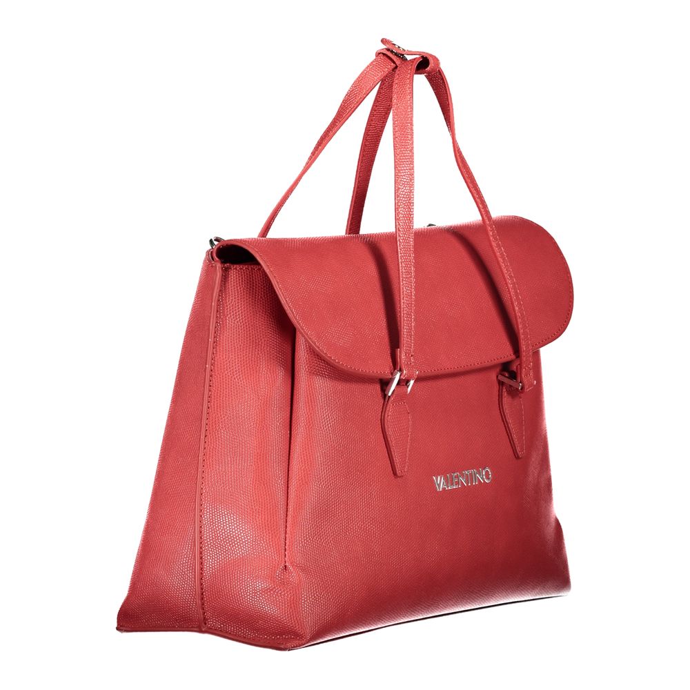 Red Polyurethane Women's Bag