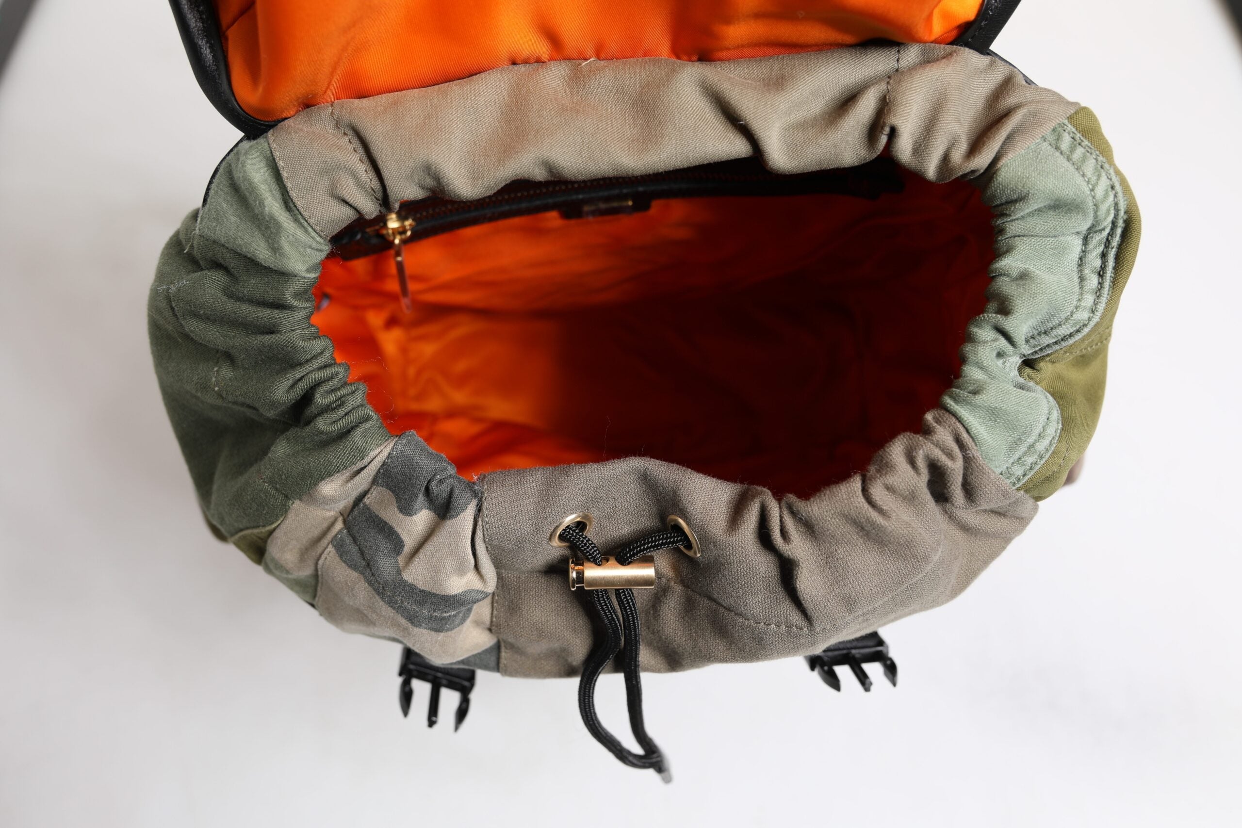 Military Green Patchwork Rucksack Backpack Bag