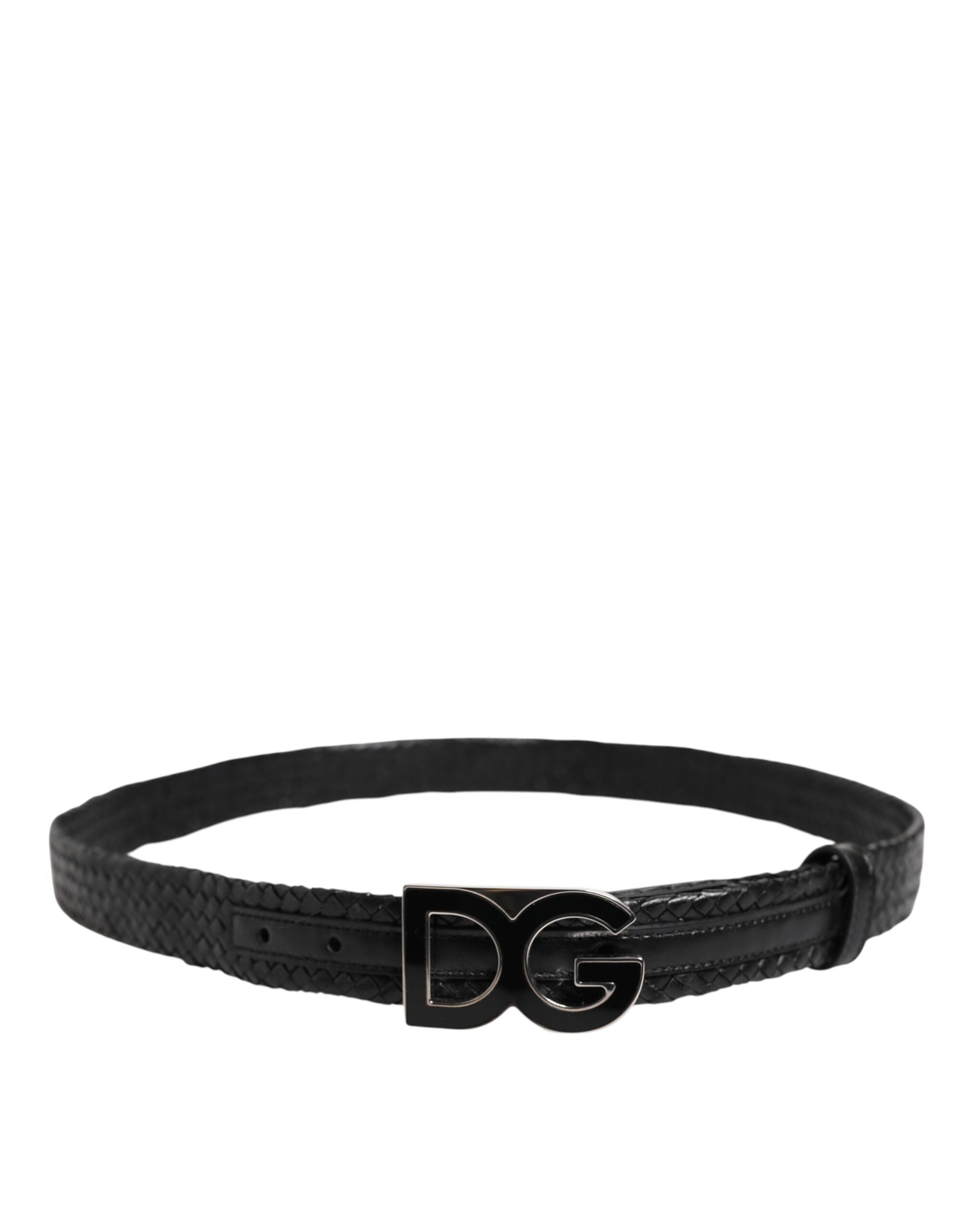 Black Classic Leather DG Logo Buckle Belt