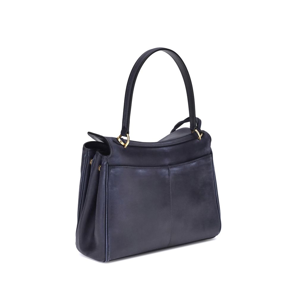 Blue Calf Leather Bos Taurus Shoulder Bag