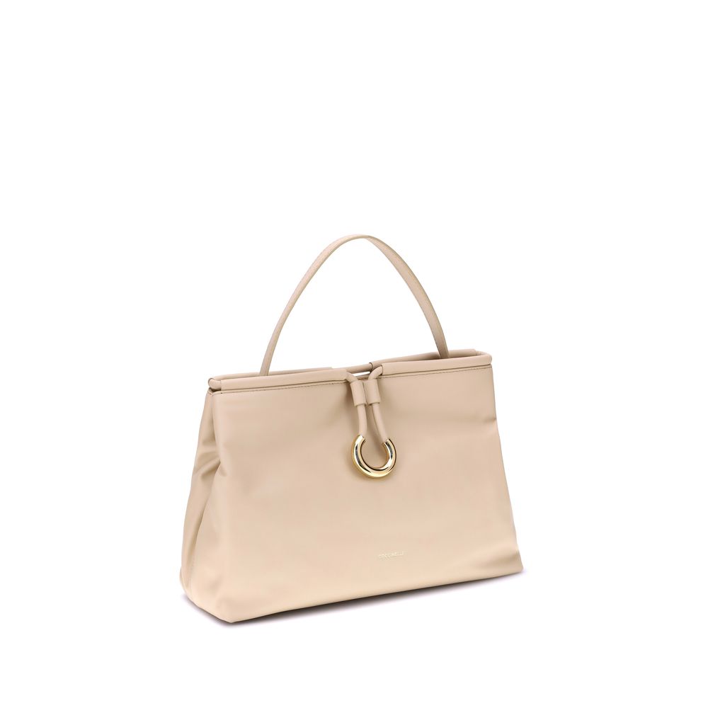 Beige Calf Leather Bos Taurus Handbag