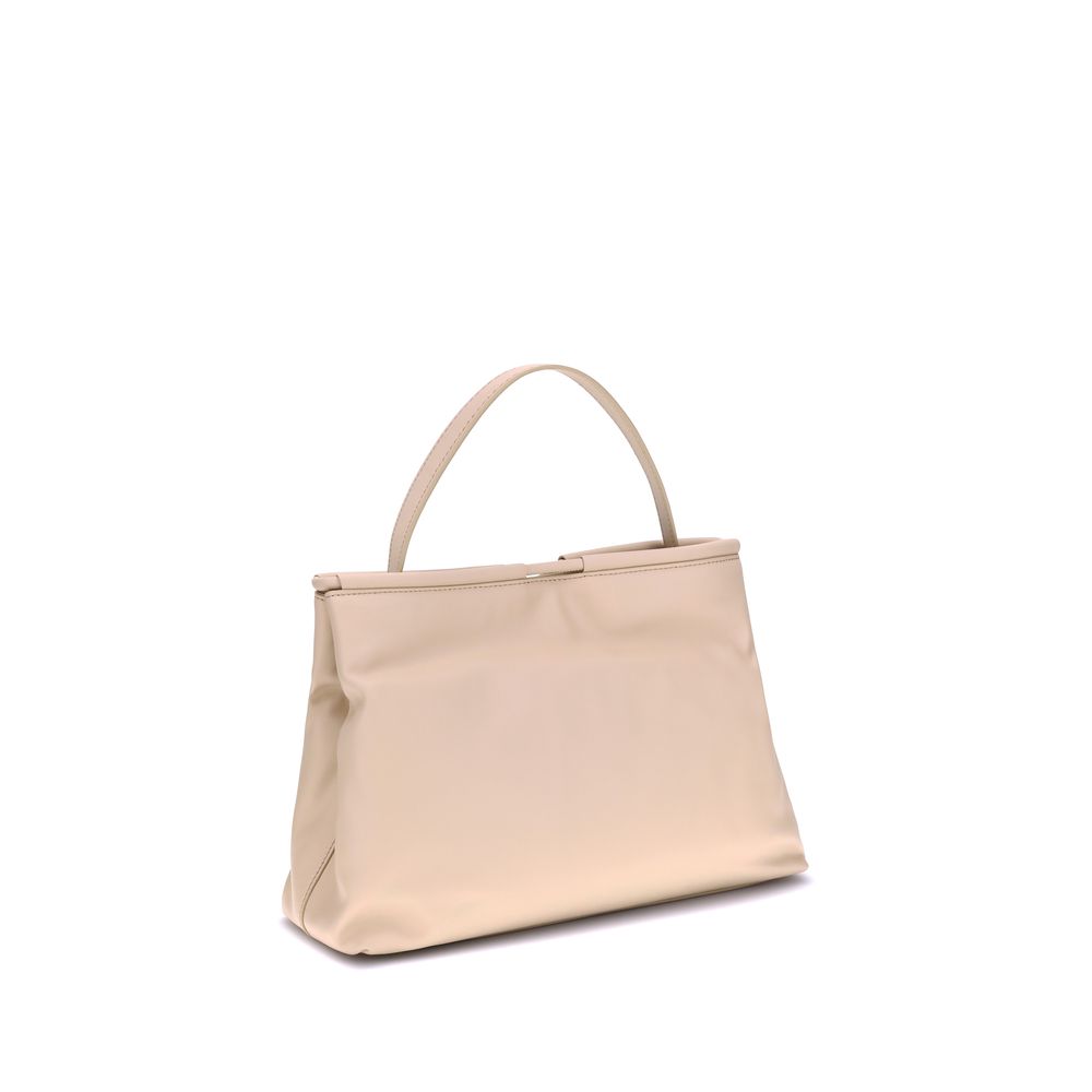 Beige Calf Leather Bos Taurus Handbag