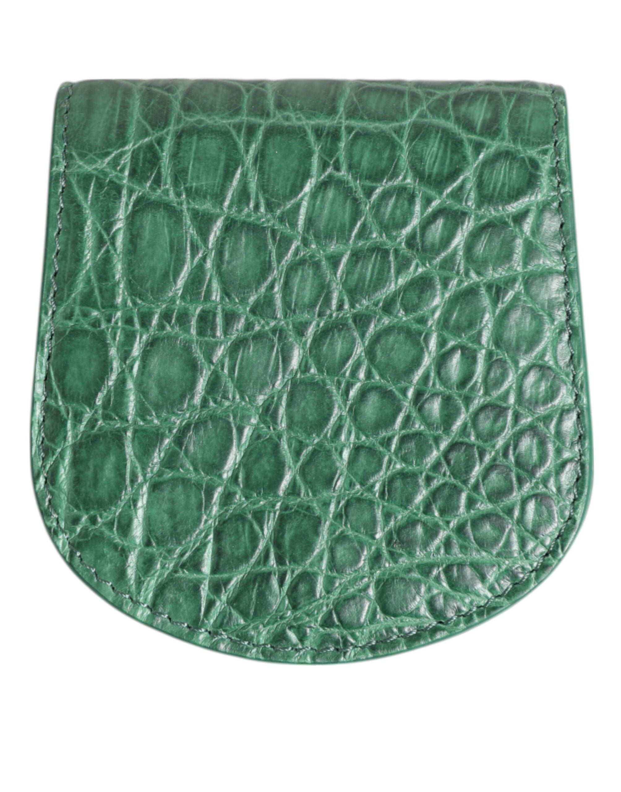 Green Exotic Skin Coin Condom Case Holder Pocket Wallet