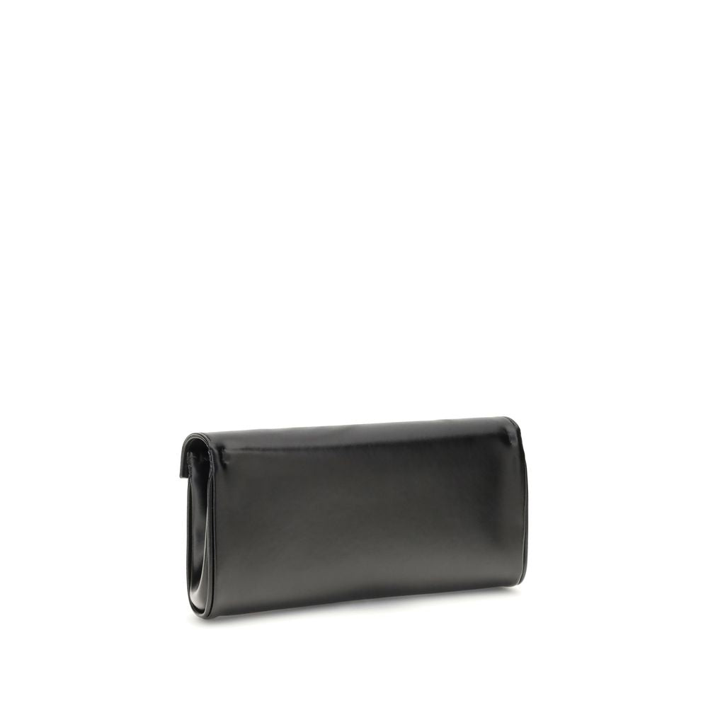 Black Leather Clutch Bag