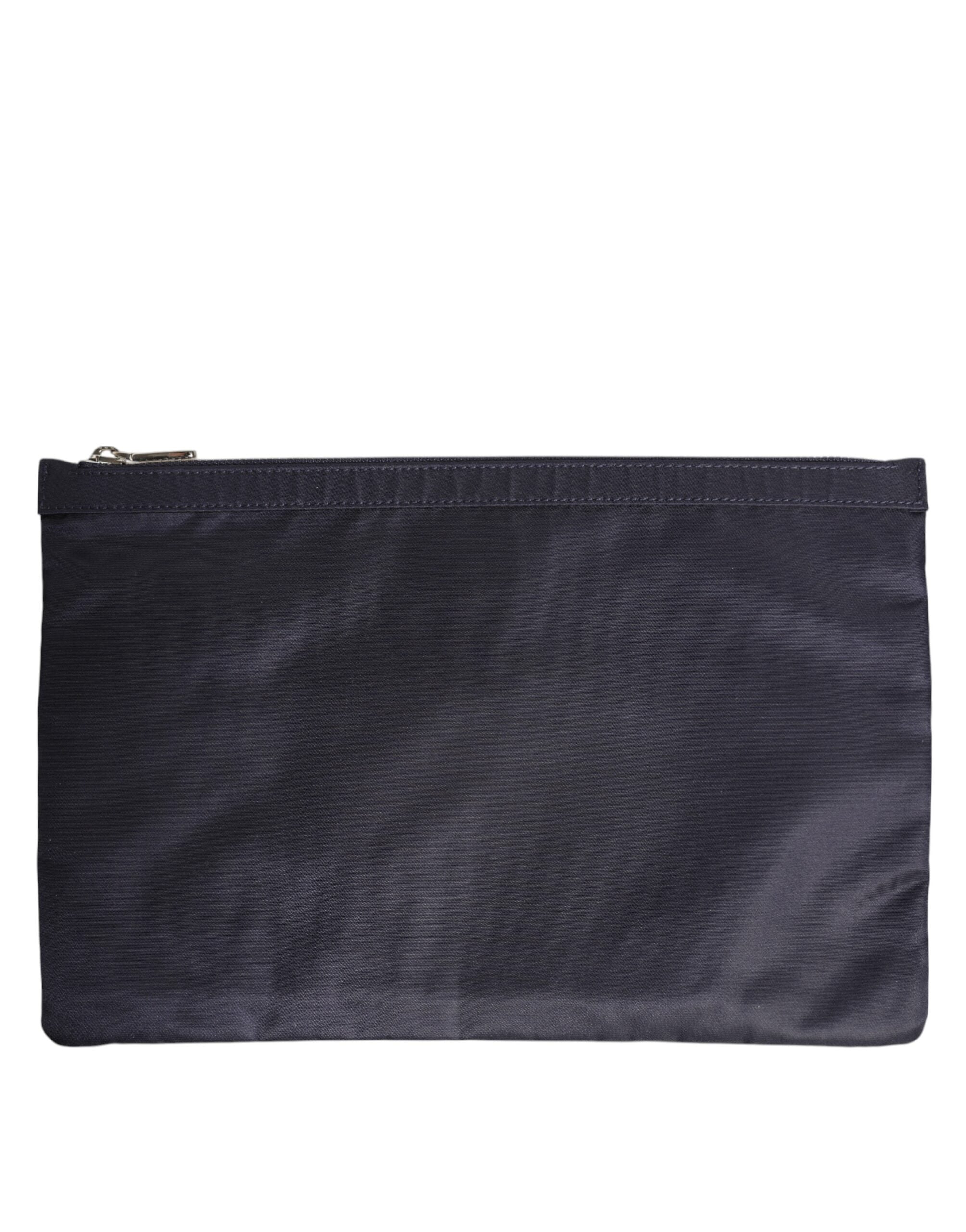 Blue DG Logo Patch Embellished Pouch Clutch Men Borse Bag