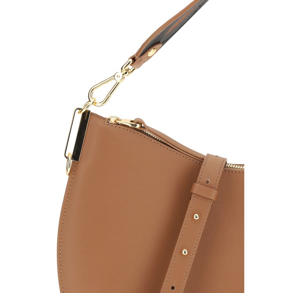 Beige Calf Leather Bos Taurus Shoulder Bag