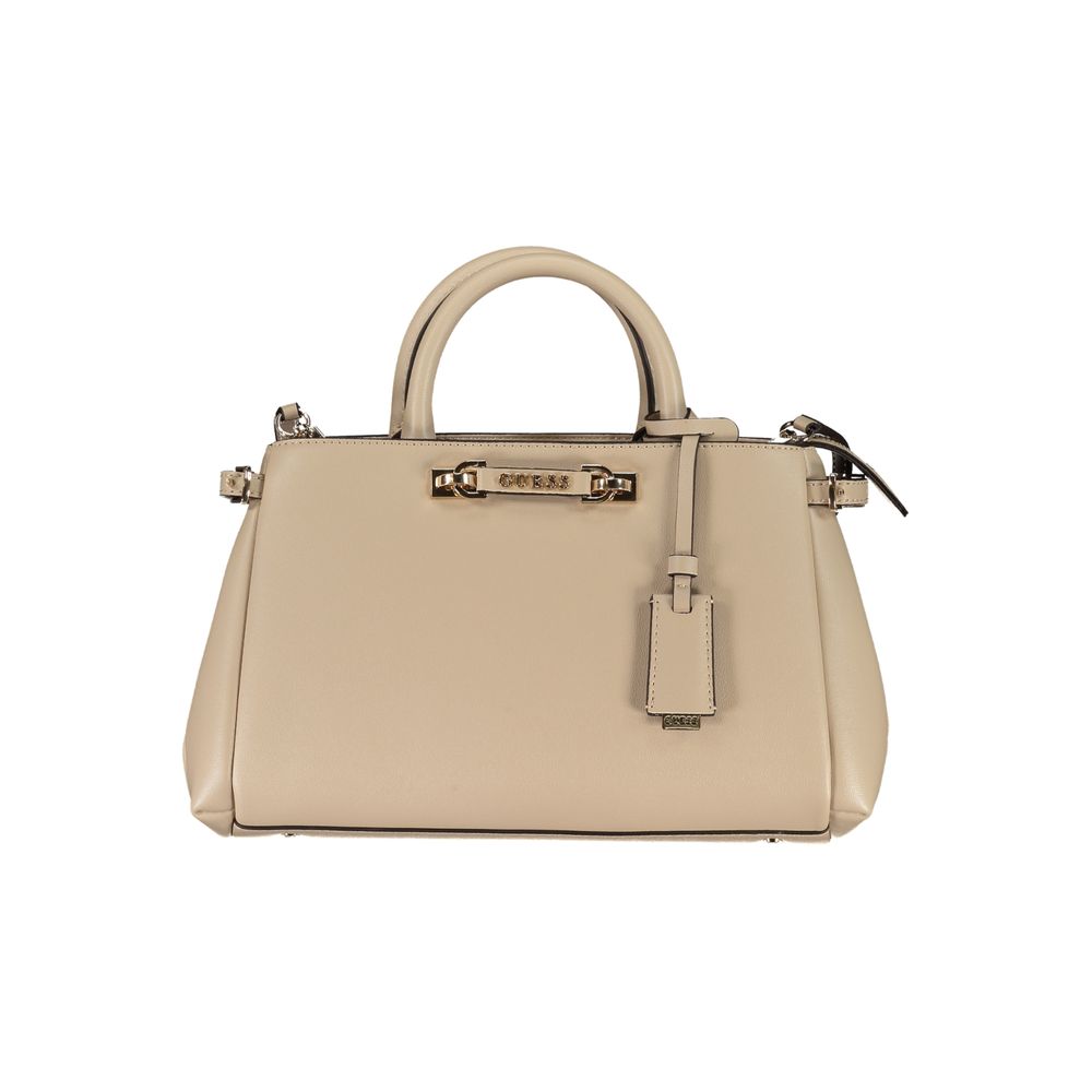Beige Polyethylene Women Handbag