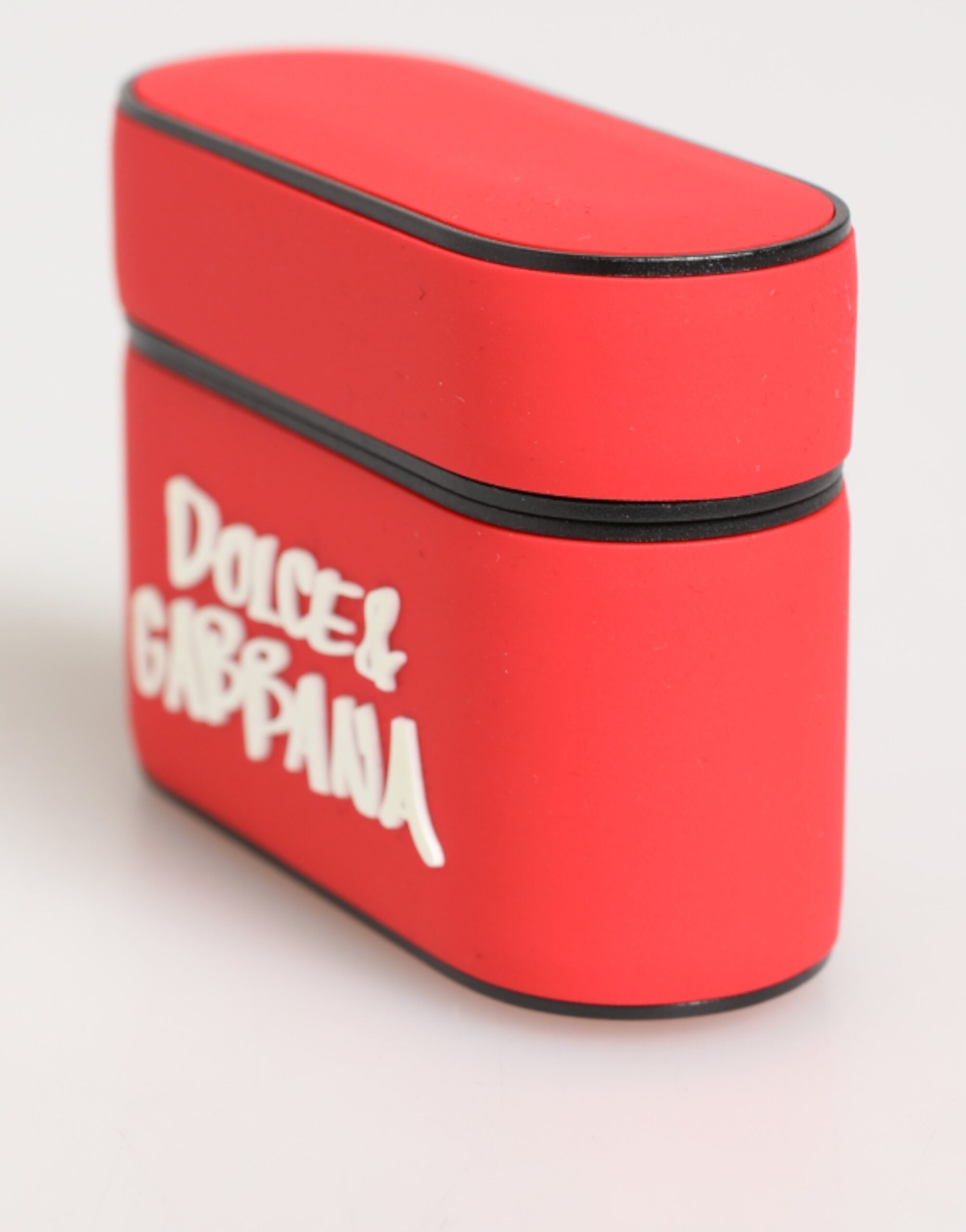 Red PVC DG Logo Embossed Men Flip Holder Airpods Case