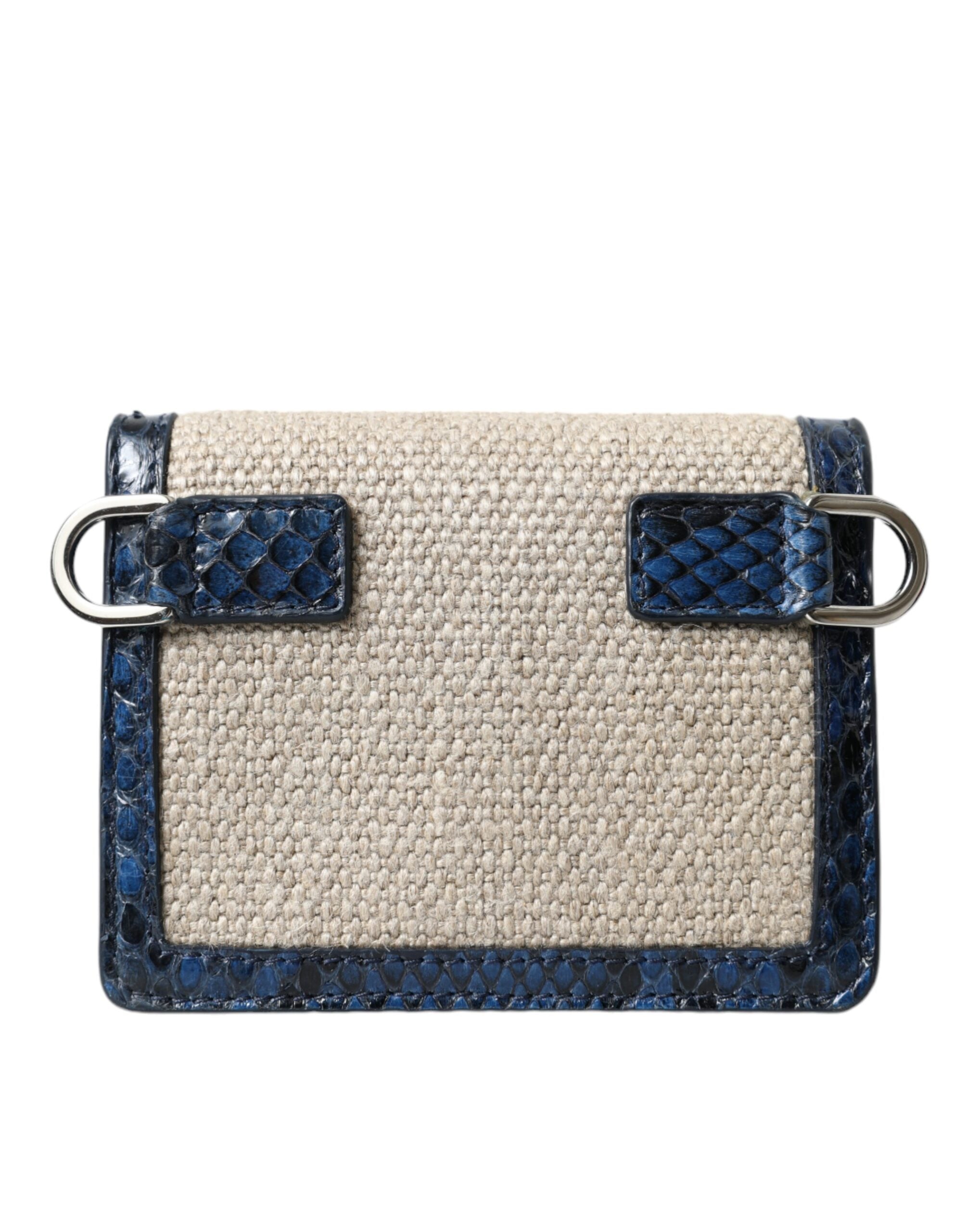 Beige Raffia Blue Leather Trim Mini Shoulder Purse Crossbody Bag