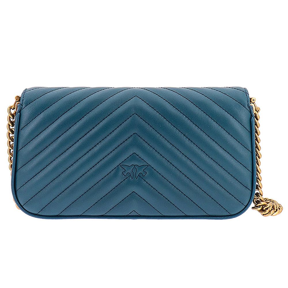 Blue Calfskin Women Crossbody Bag