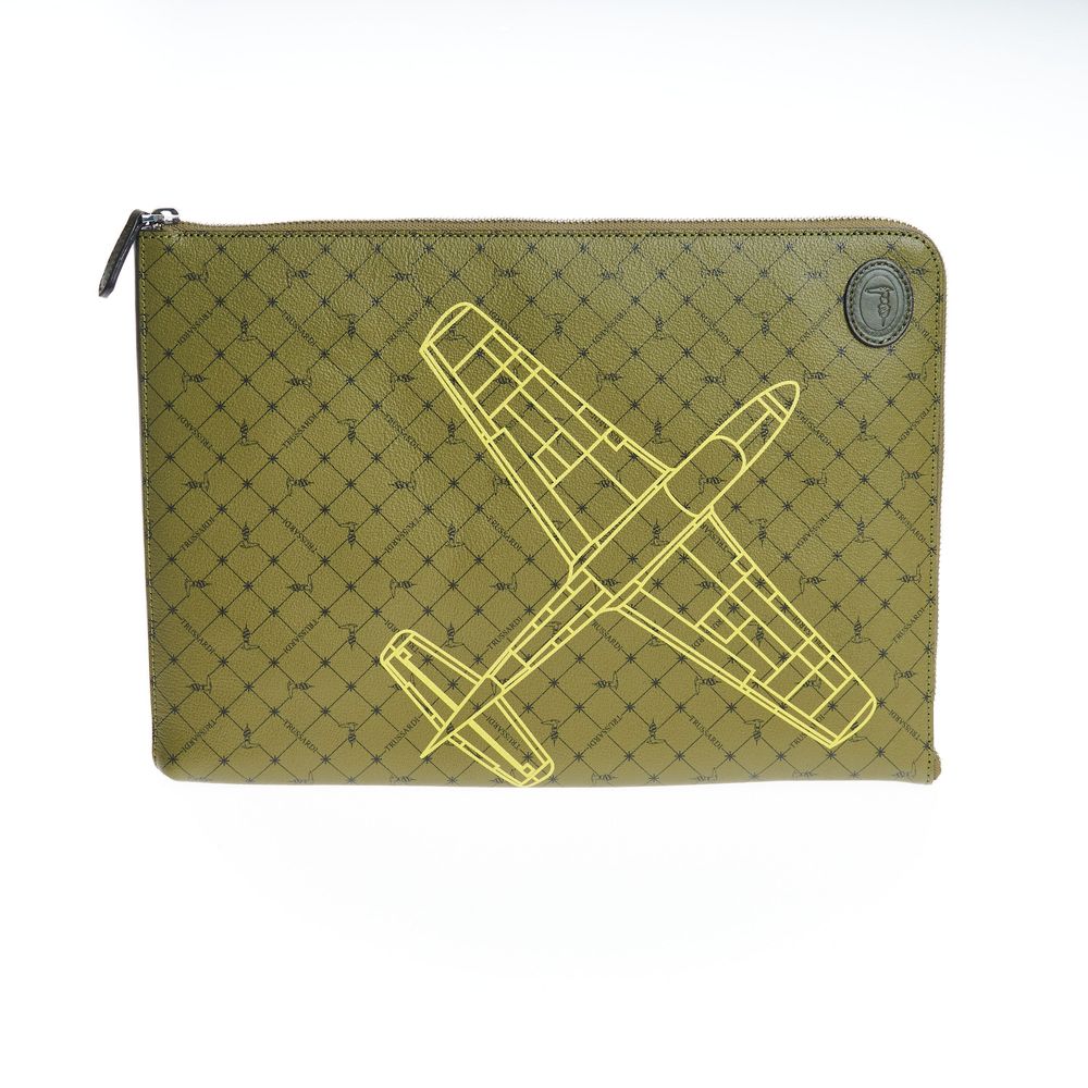Green Leather Men Clutch