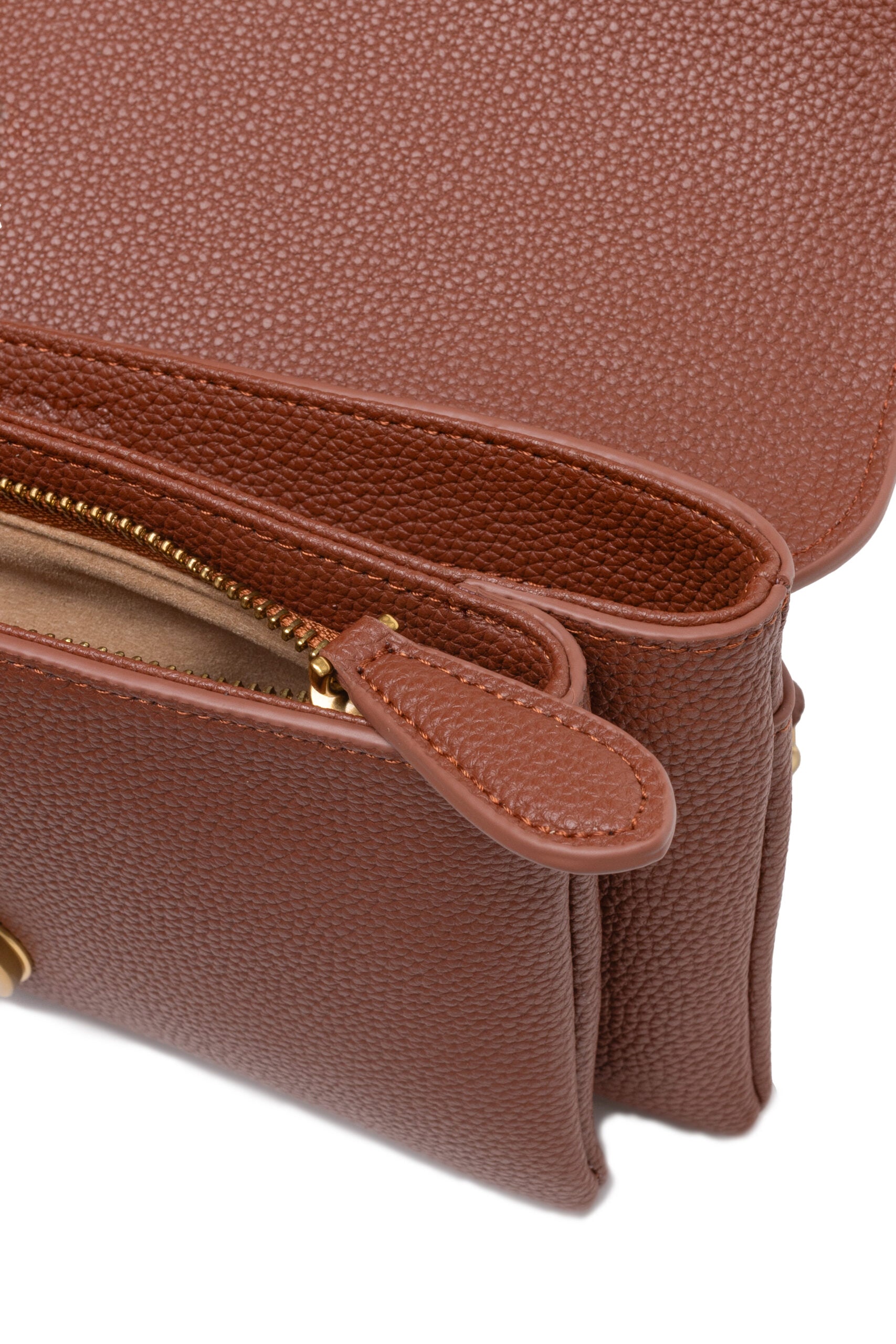 Brown Leather Love Boucle Riga Shoulder Bag